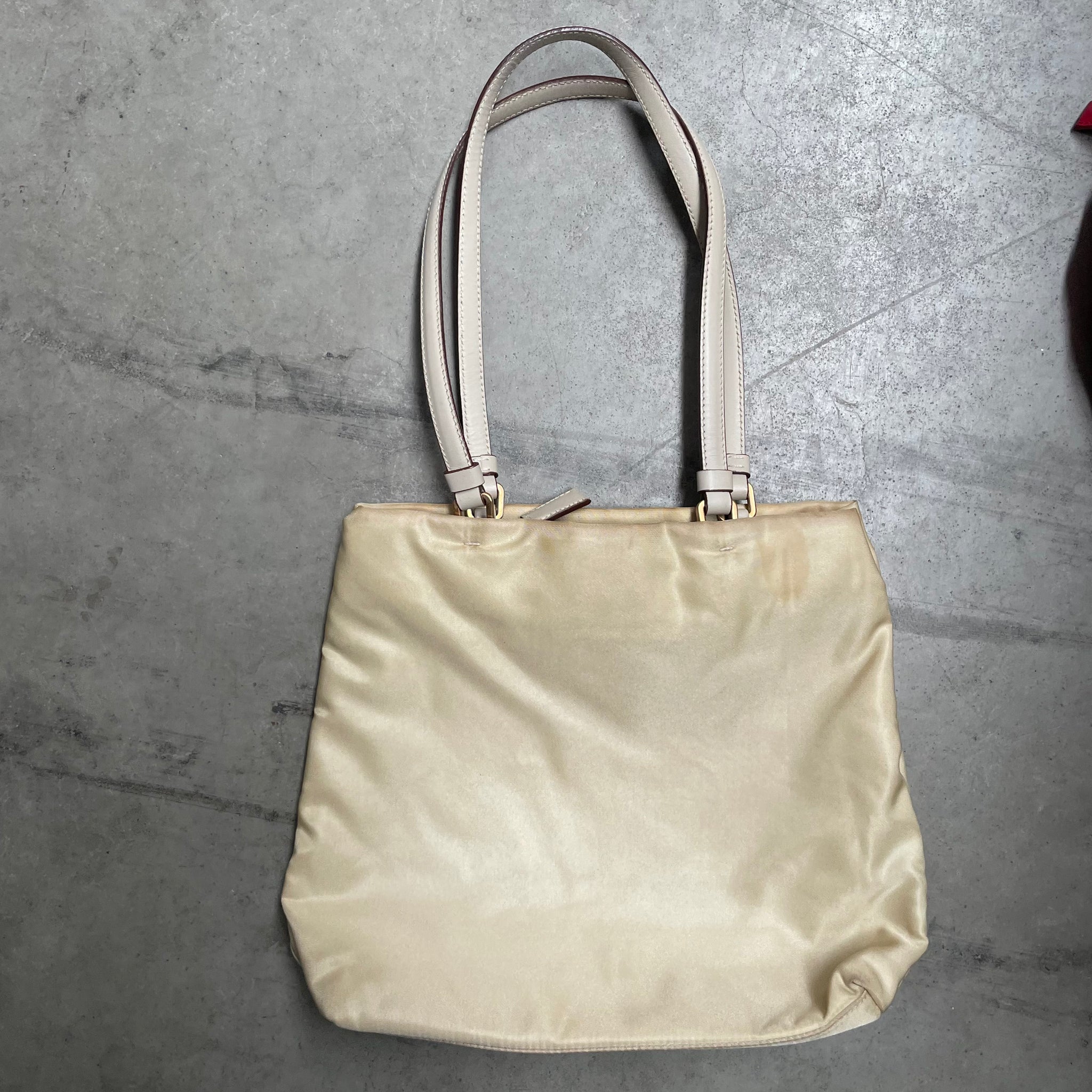 Prada Tote Bag Nylon Beige