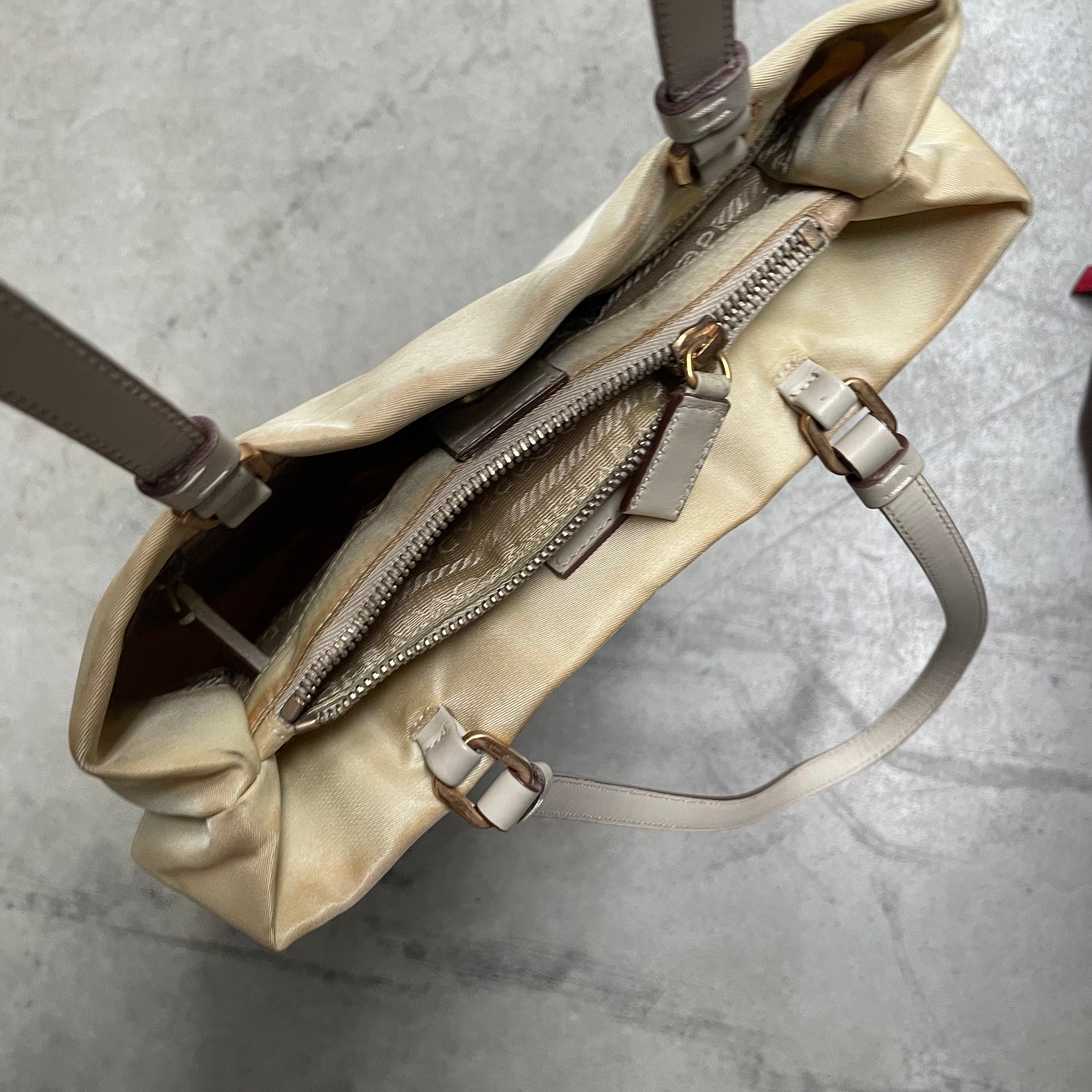 Prada Tote Bag Nylon Beige