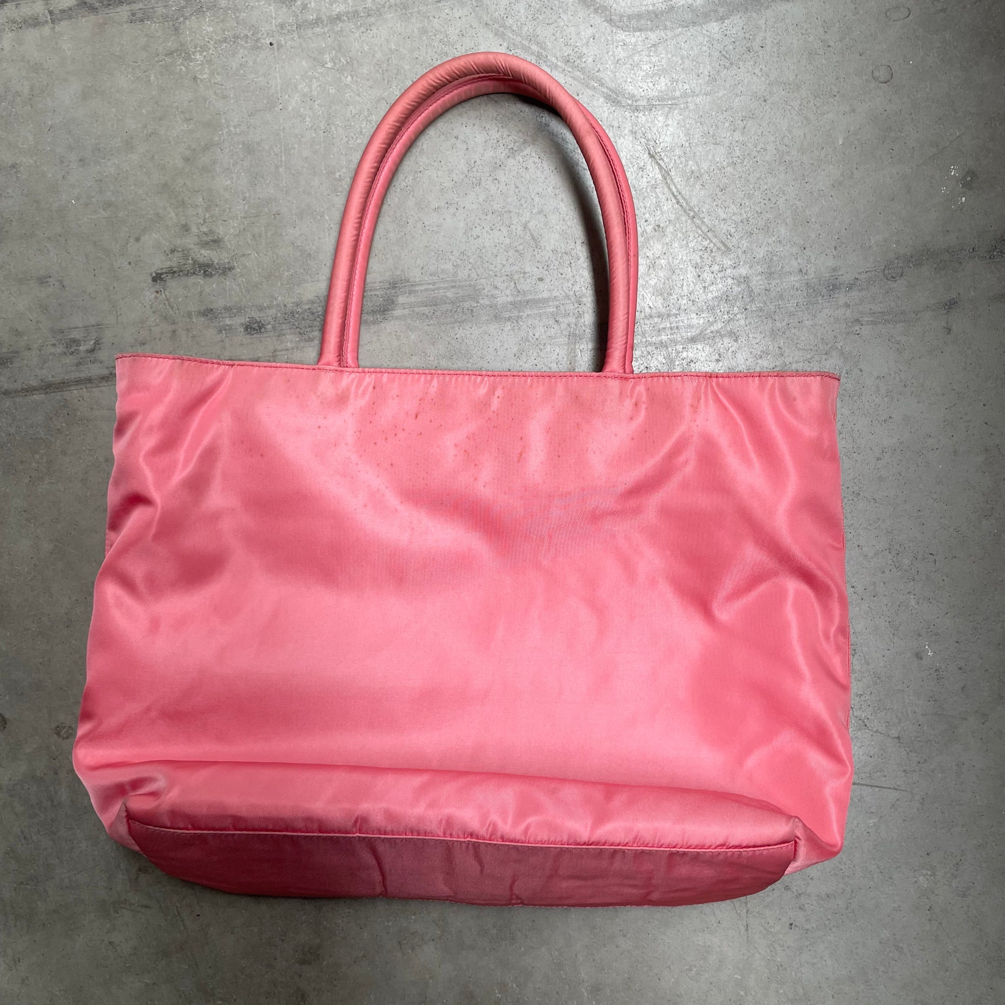 Prada Short Strap Tote Bag Nylon Pink
