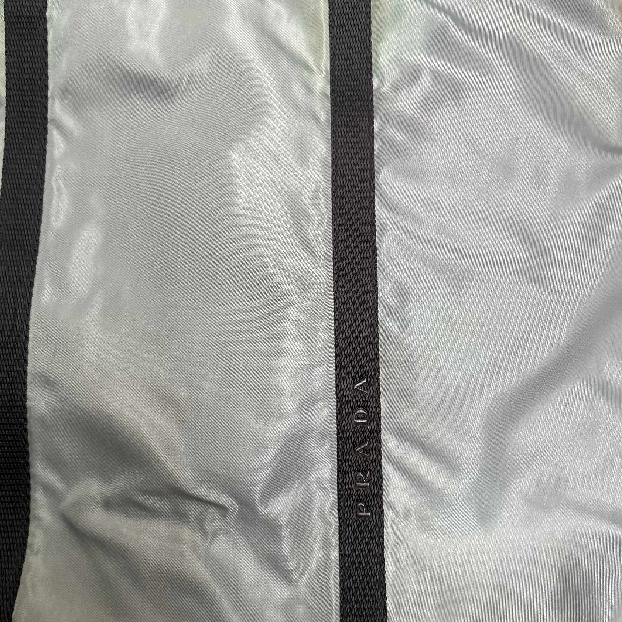 Prada Side Logo Tote Bag with Pouch Blue