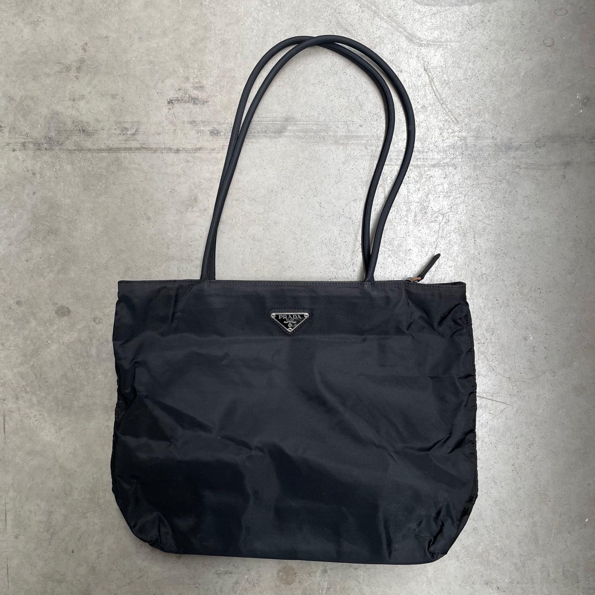 Prada Long Strap Tote Bag Black