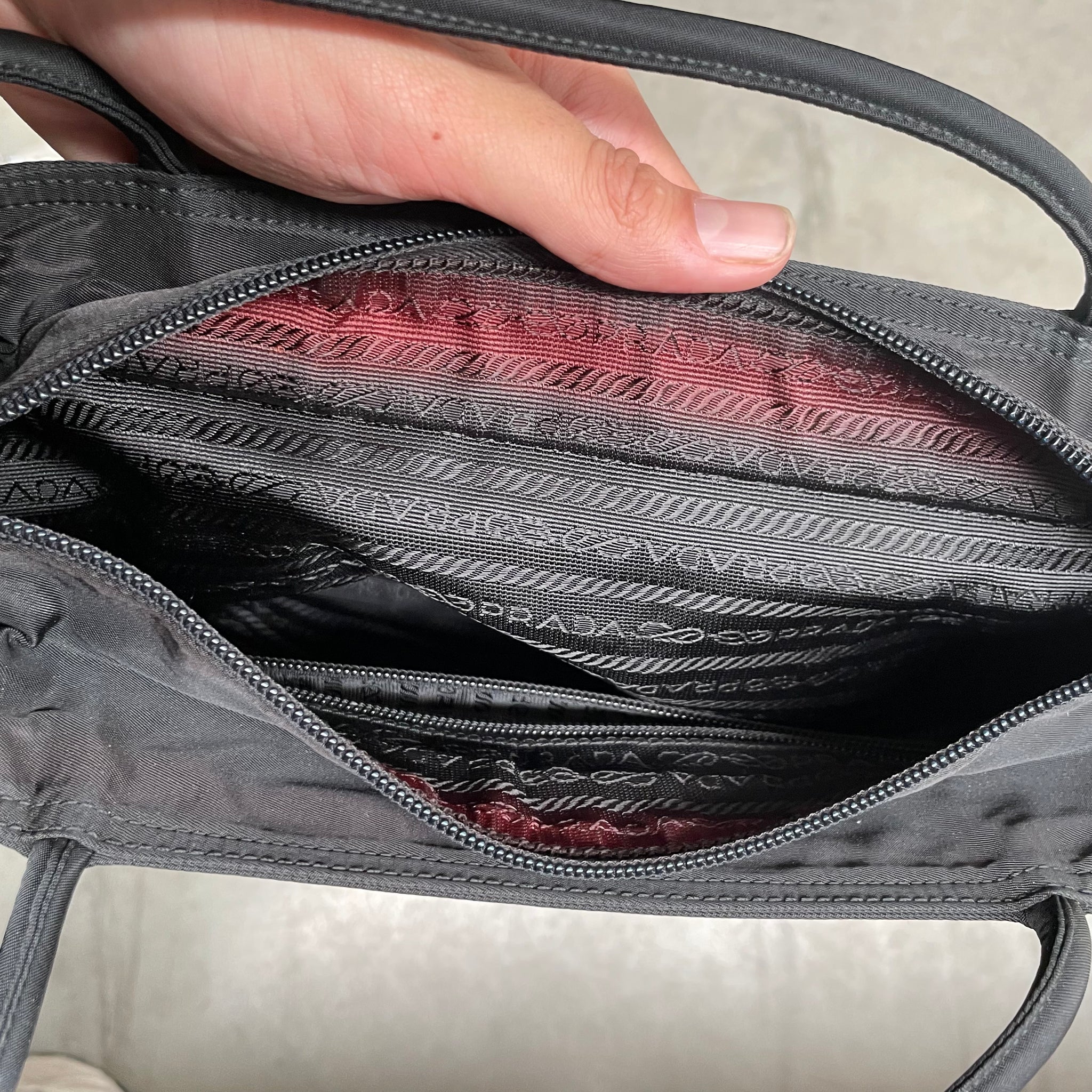 Prada Long Strap Tote Bag Black