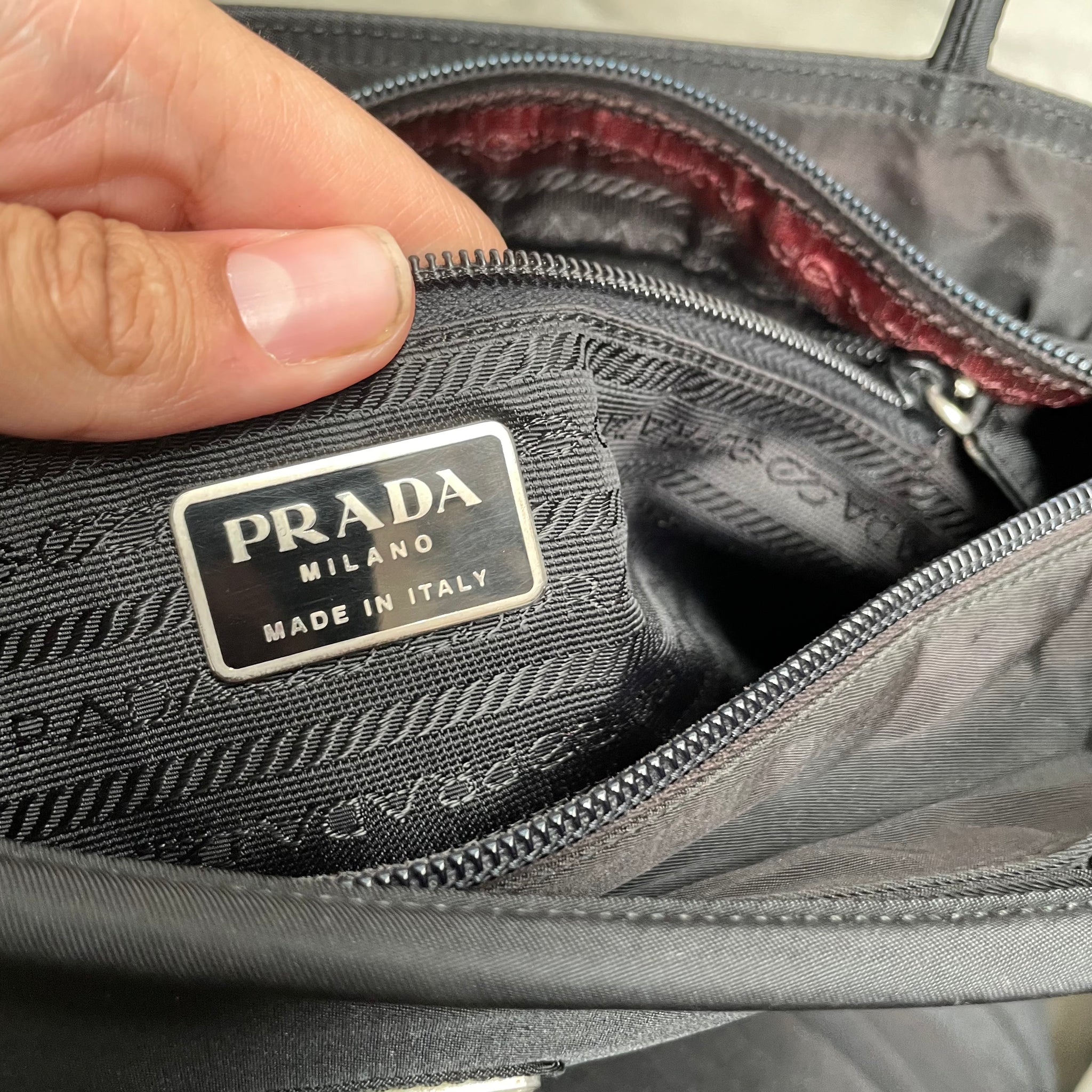 Prada Long Strap Tote Bag Black