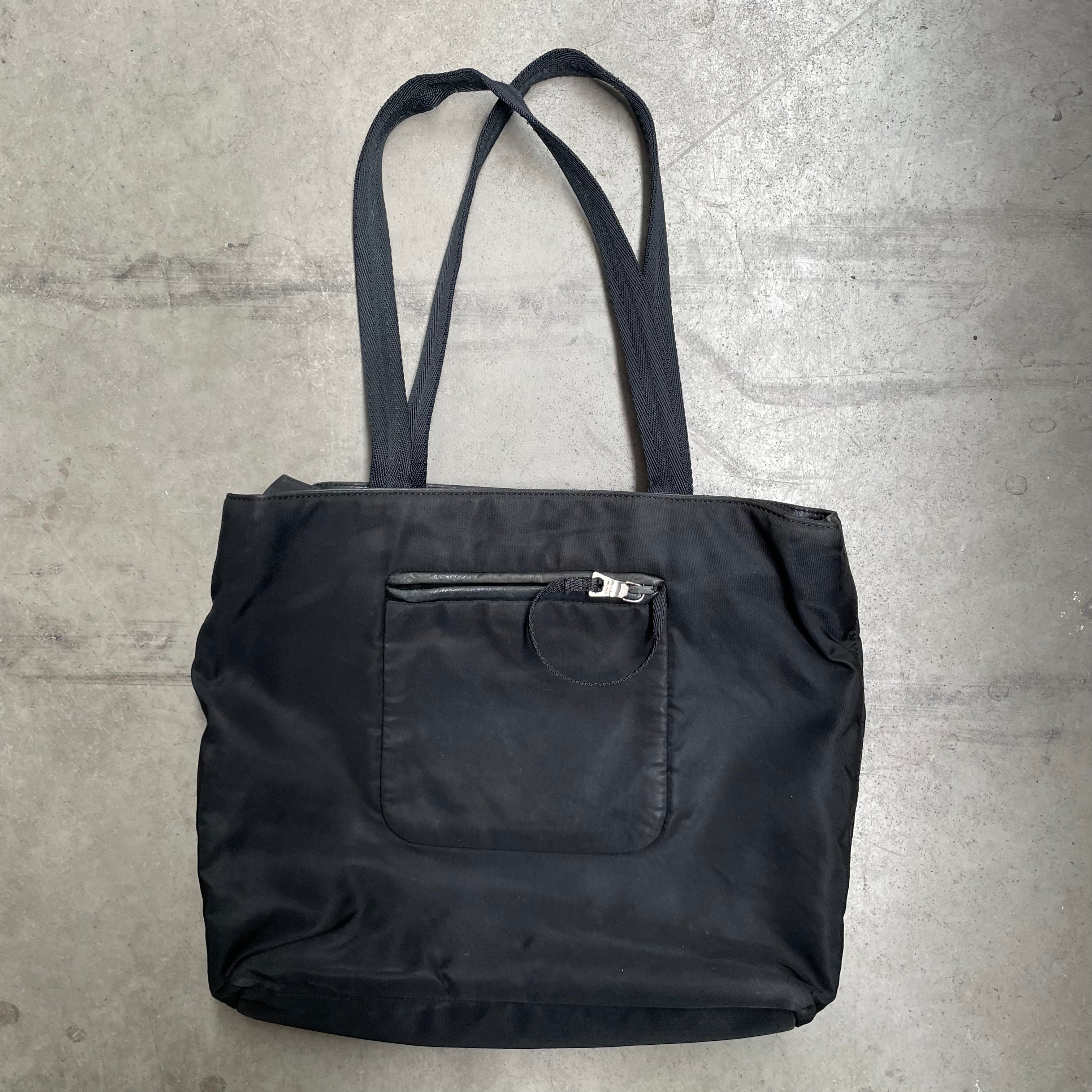 Prada Fabric Strap Bag with Back Zip Black