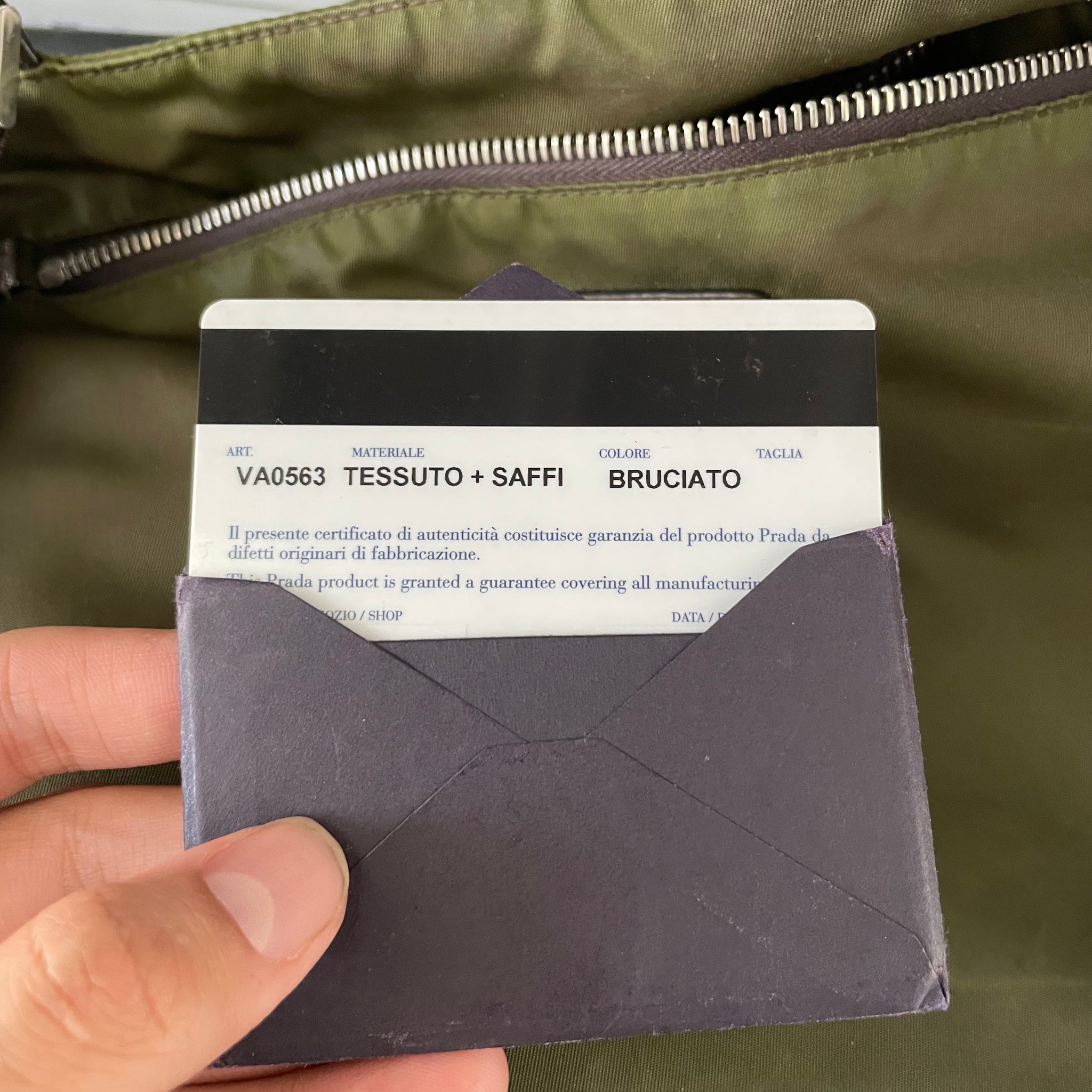 Prada Messenger Crossbody Bag Nylon Olive