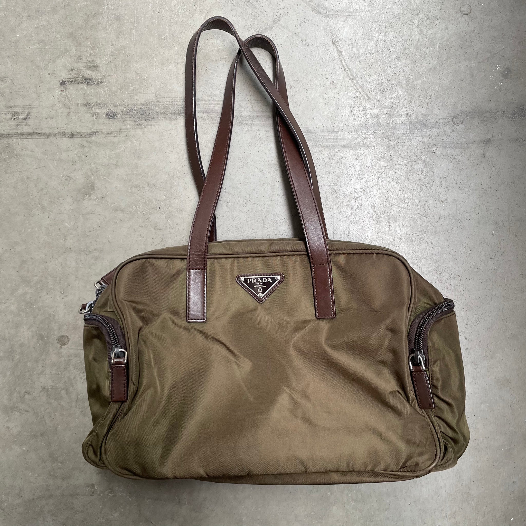 Prada Side Pocket Hand Bag Nylon
