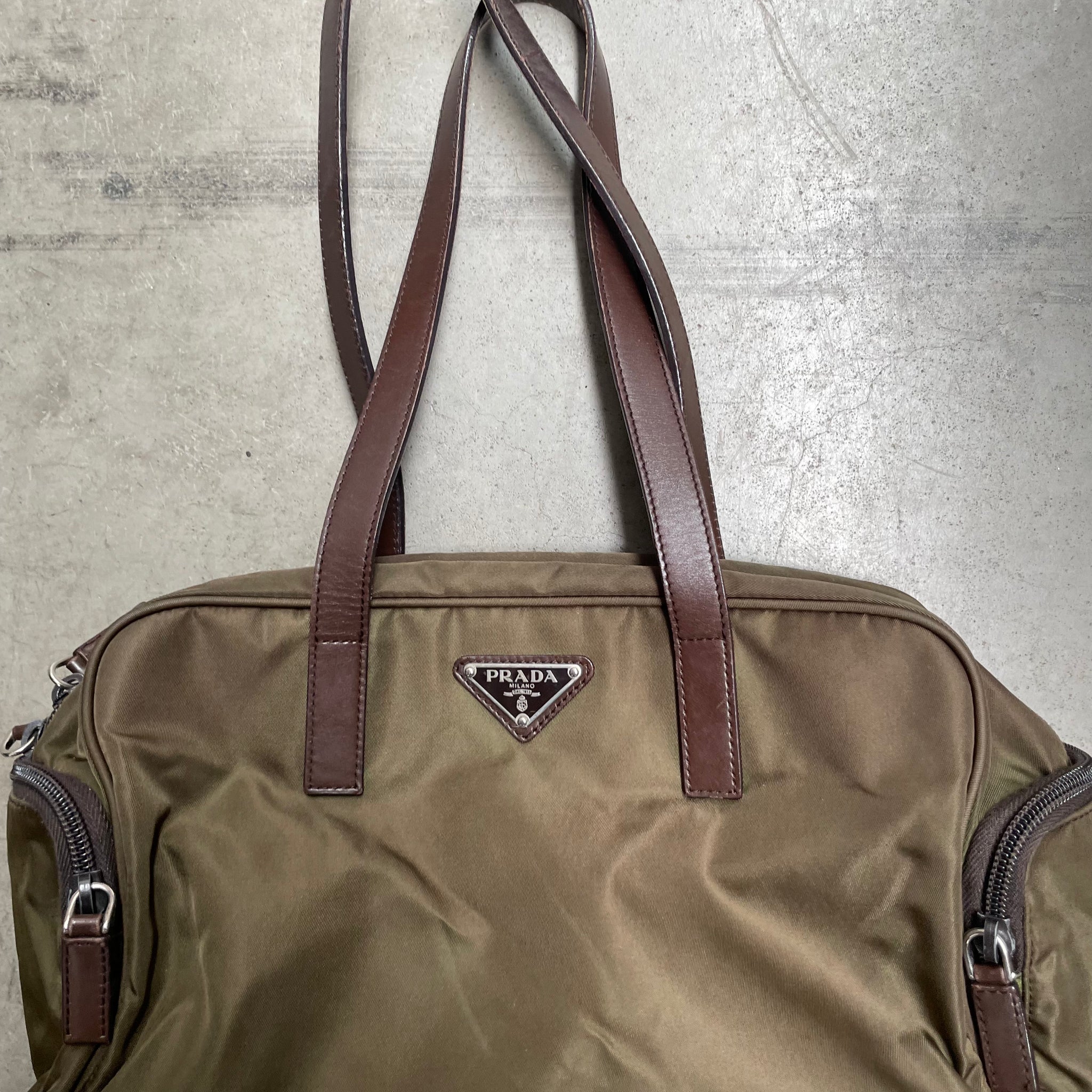 Prada Side Pocket Hand Bag Nylon