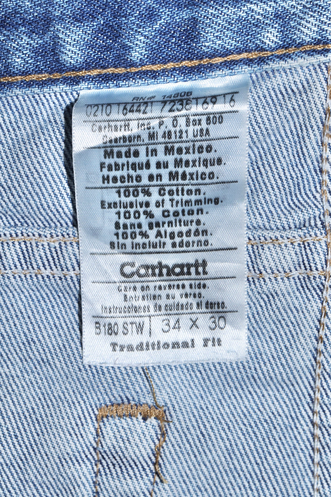 Vintage Carhartt Thick Denim Jeans Size: 34 X 30