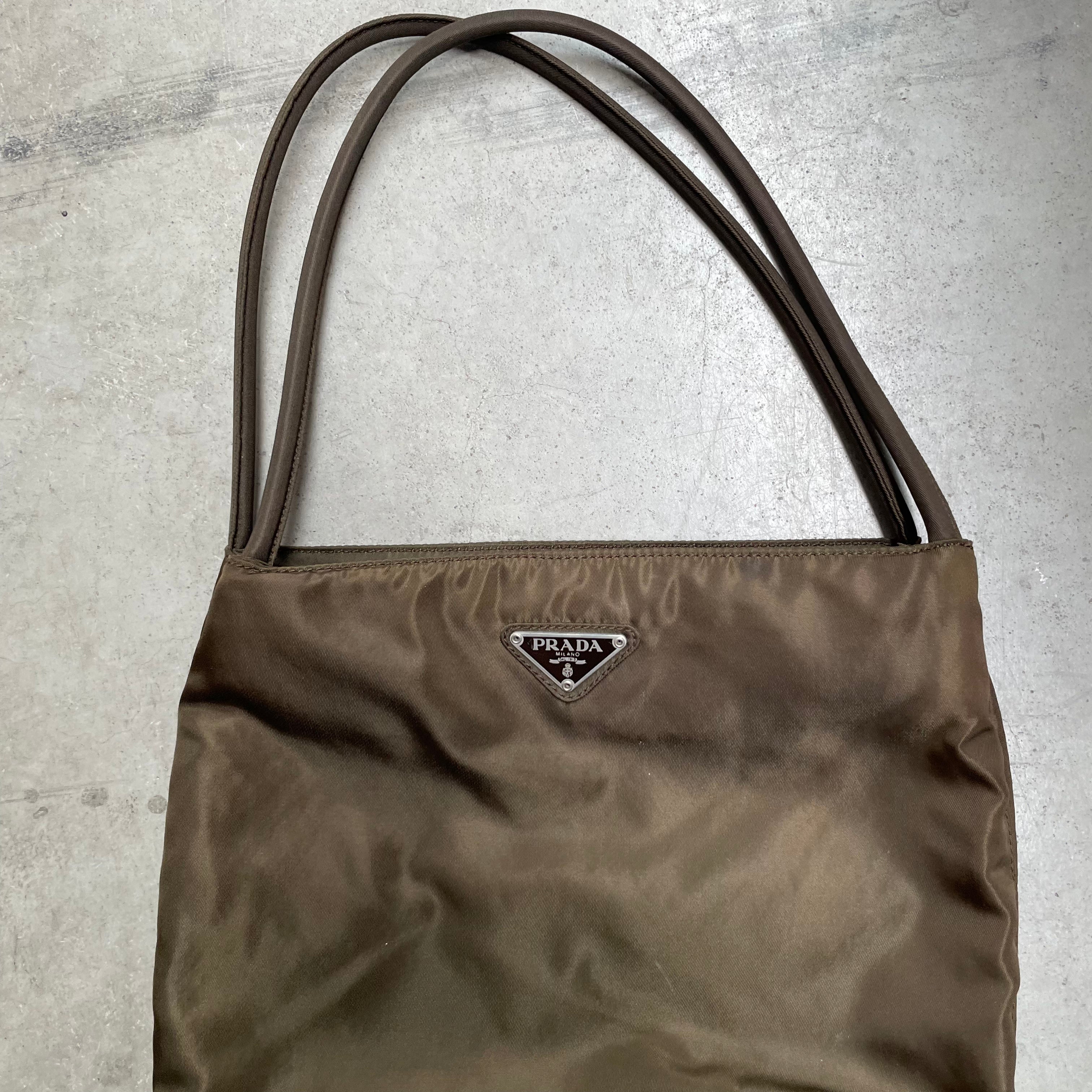 Prada Leather Strap Rectangle Tote Bag Nylon Khaki – Curated by Charbel