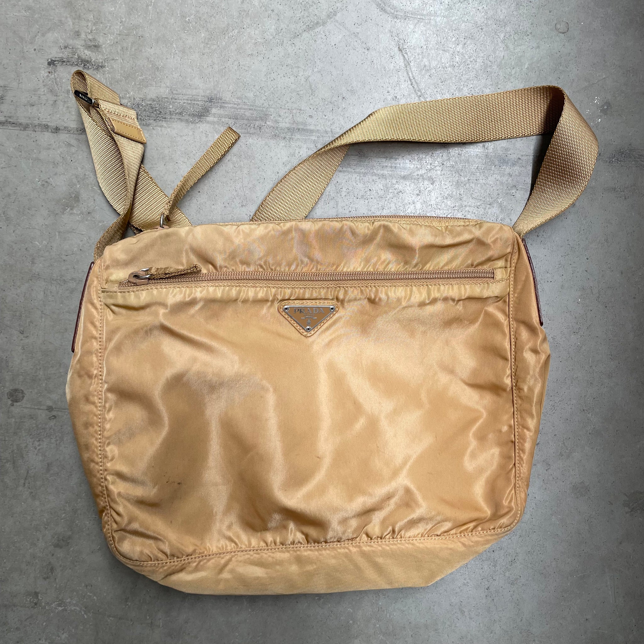 Prada Medium Crossbody Bag Nylon Beige