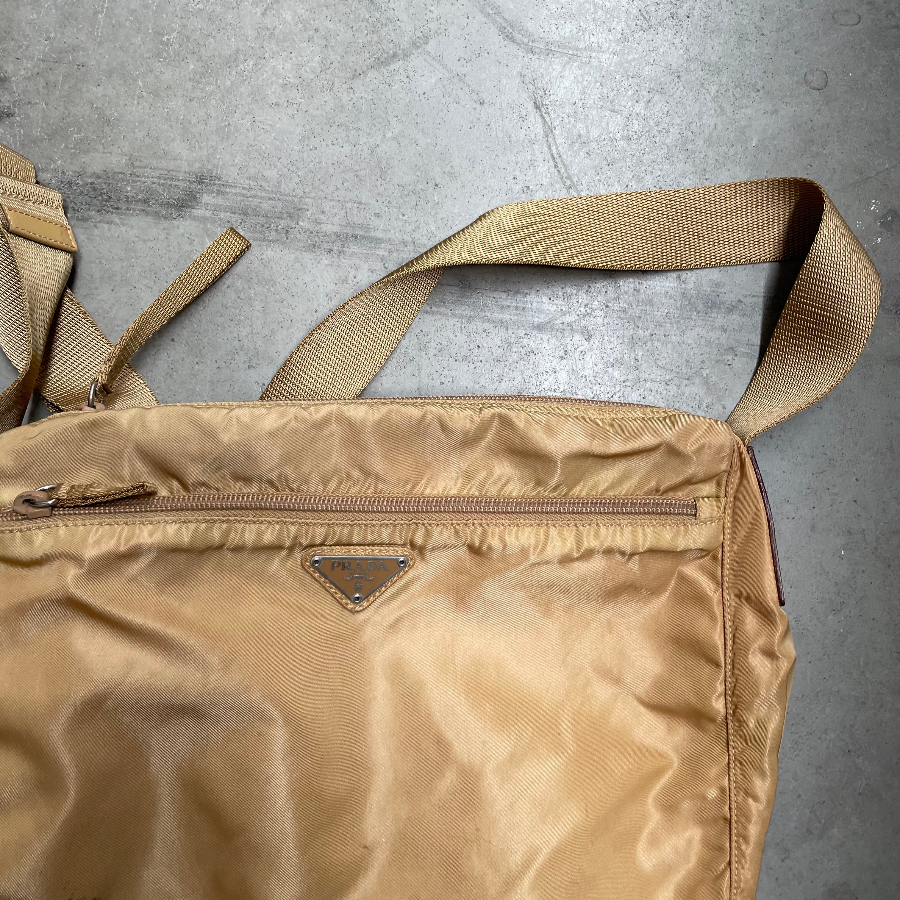 Prada Medium Crossbody Bag Nylon Beige