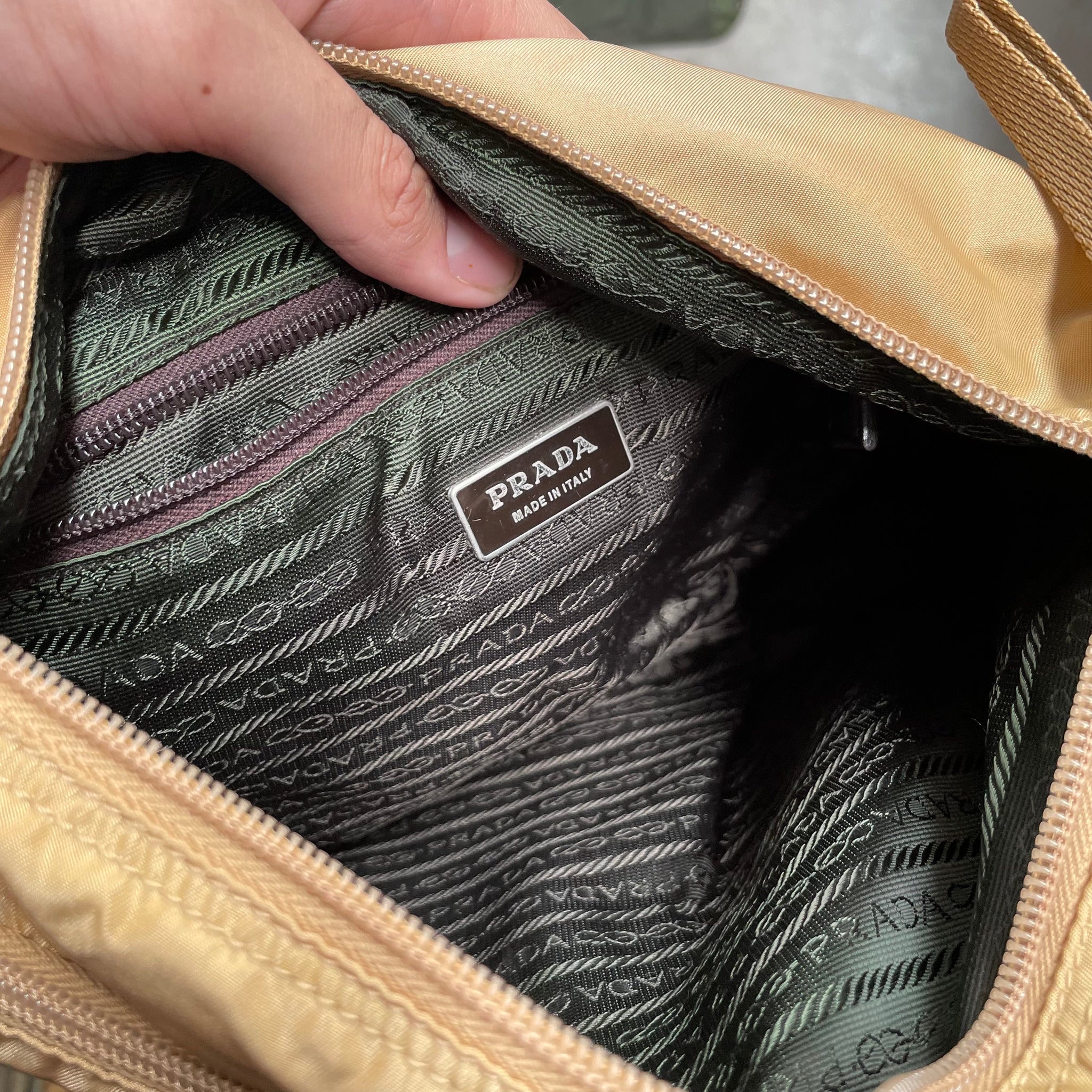 Prada Medium Crossbody Bag Nylon Beige