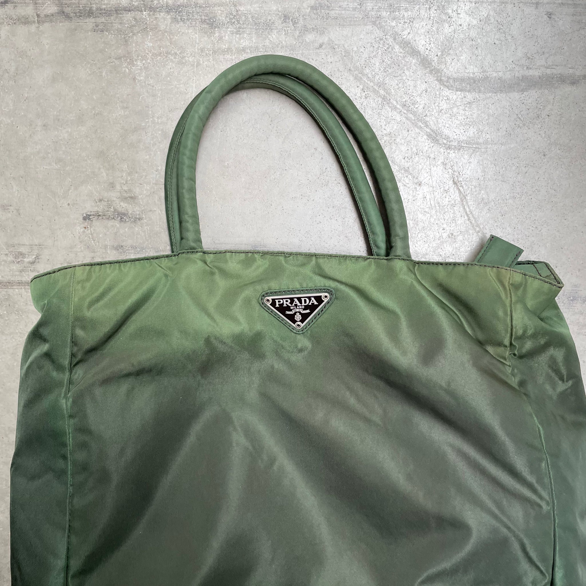 Prada Tote Bag Nylon Forest Green
