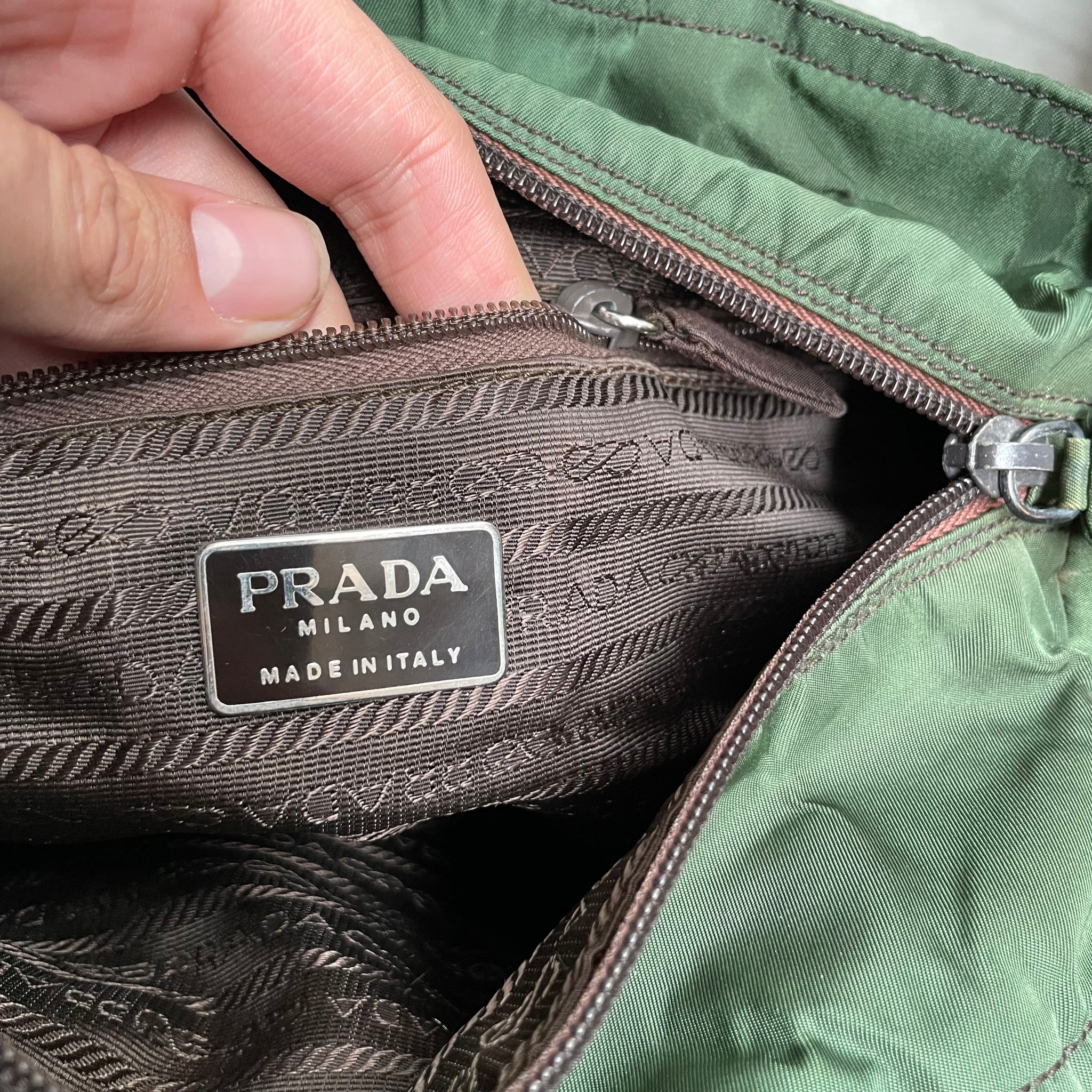 Prada Tote Bag Nylon Forest Green