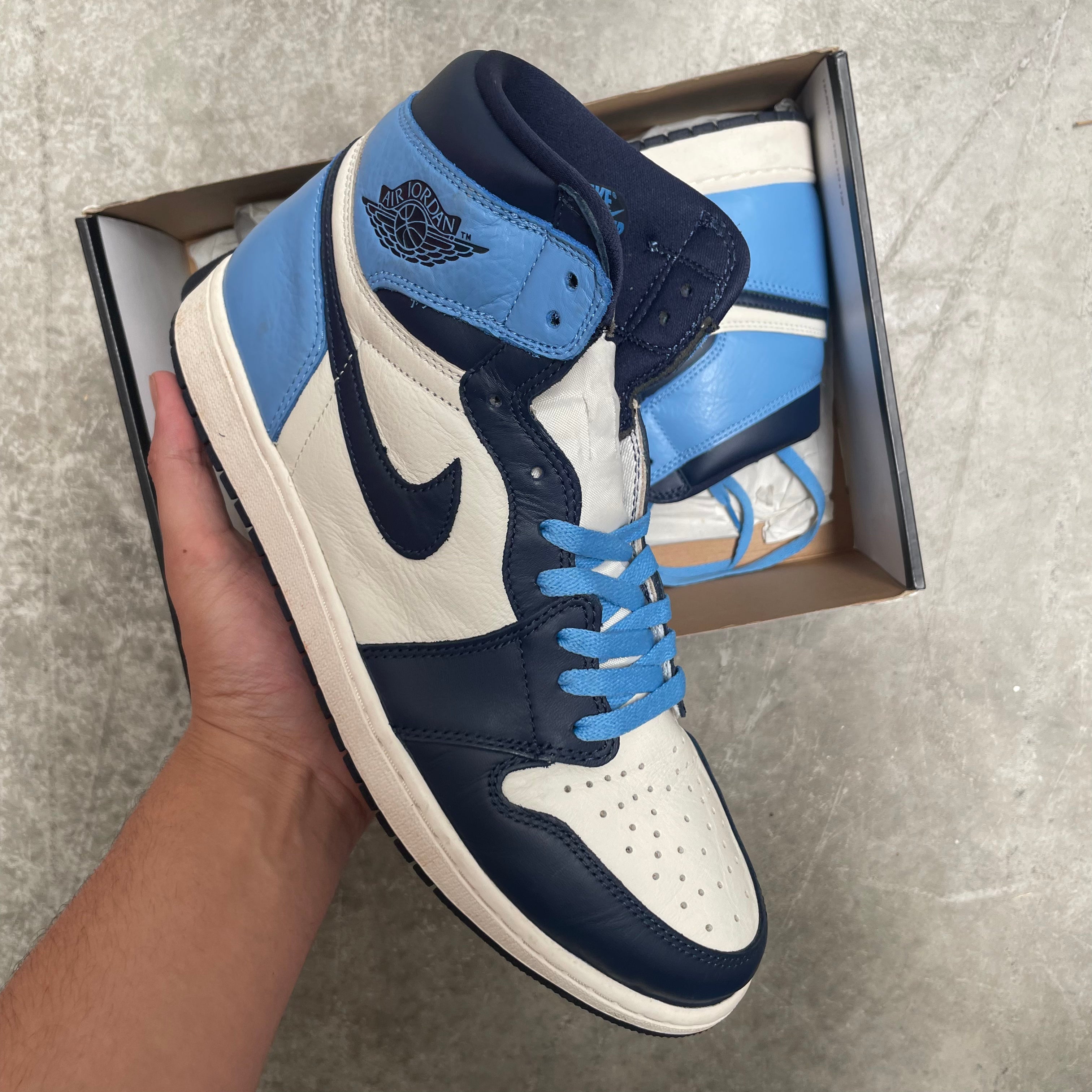 Jordan 1 Retro High Obsidian UNC US12 – Curated by Charbel