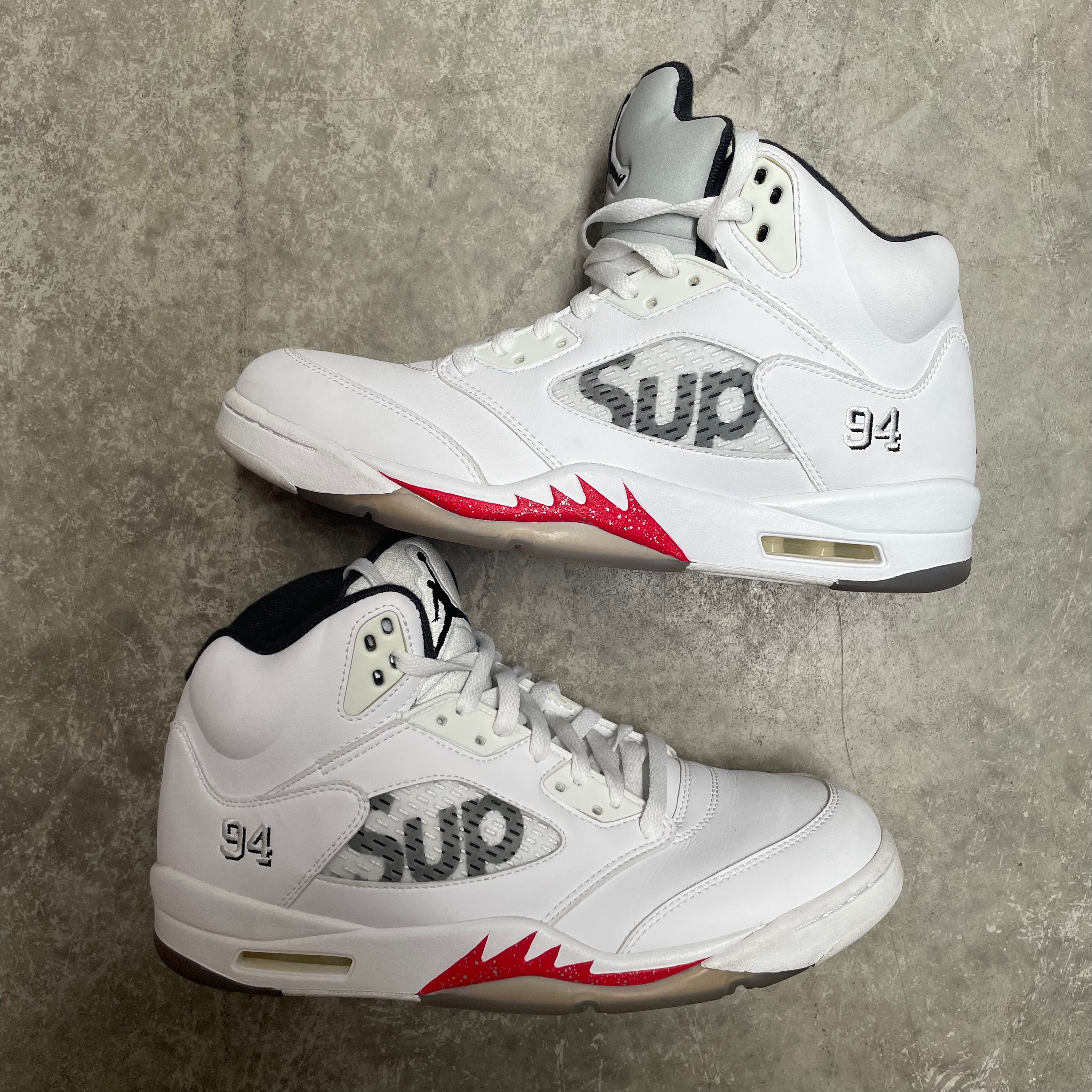 Jordan 5 hot sale supreme white