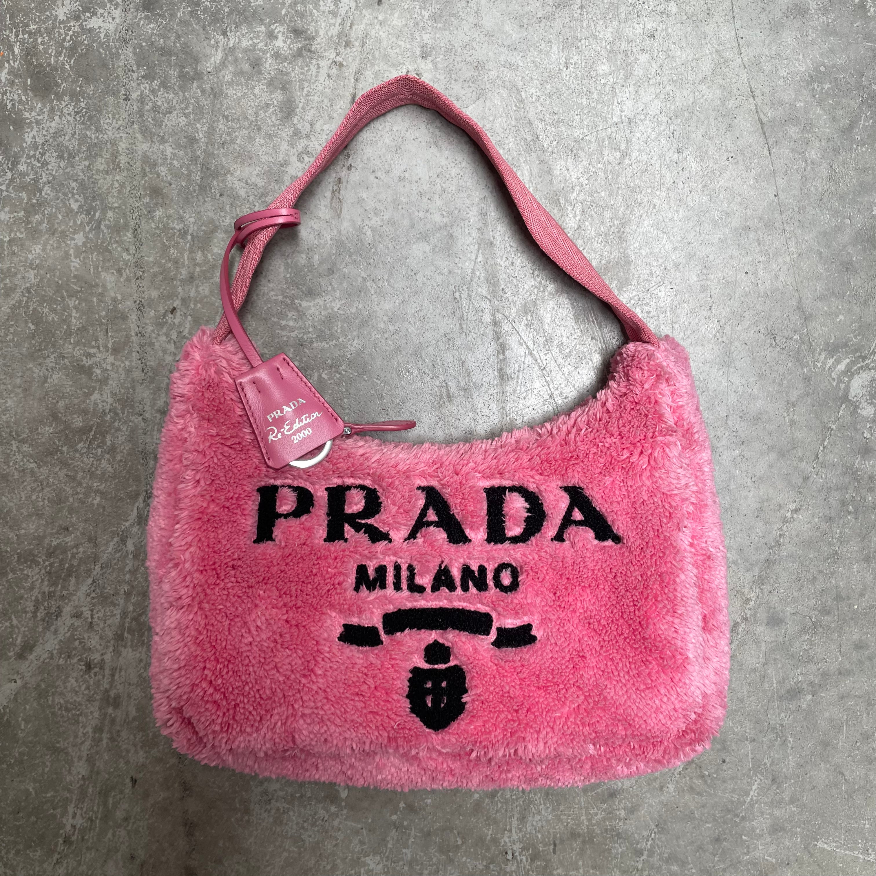Prada Re-Edition 2000 Terry Mini-bag, Women, Petal Pink/Black