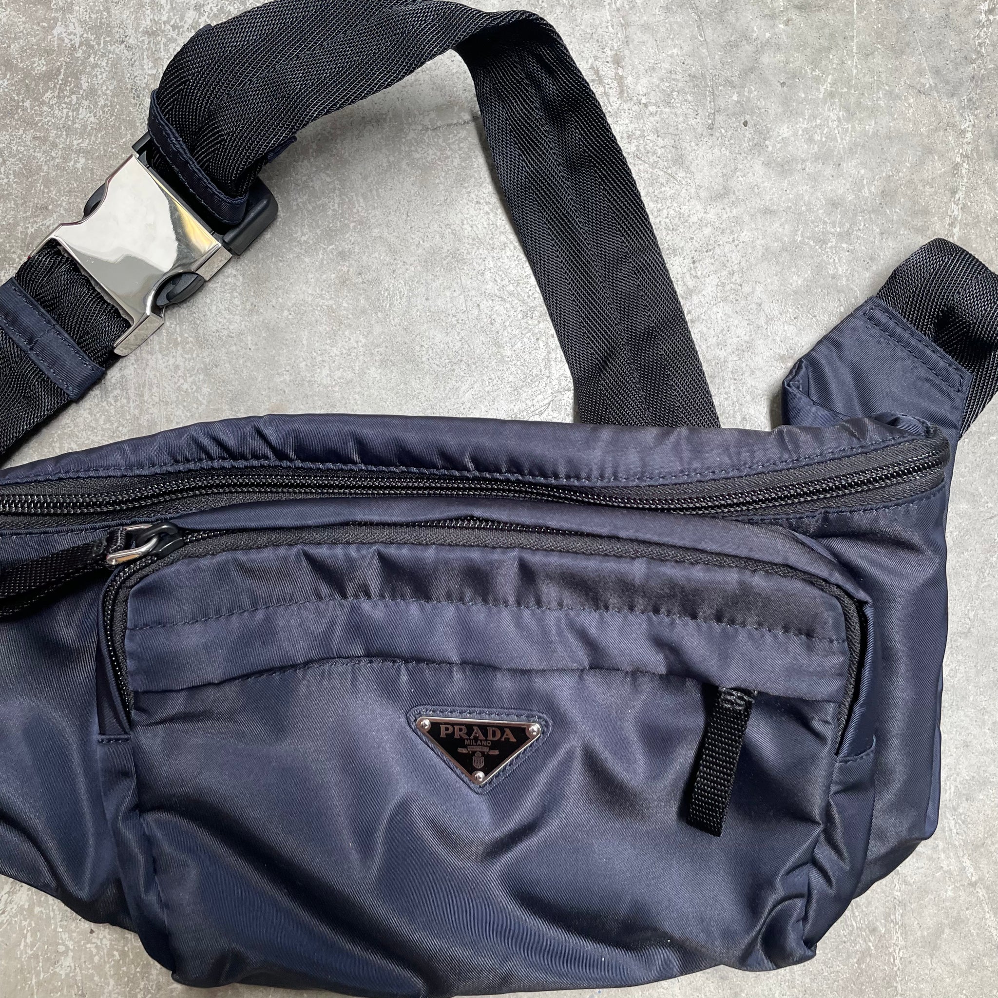 Prada Nylon Navy Belt Bag / Bum Bag