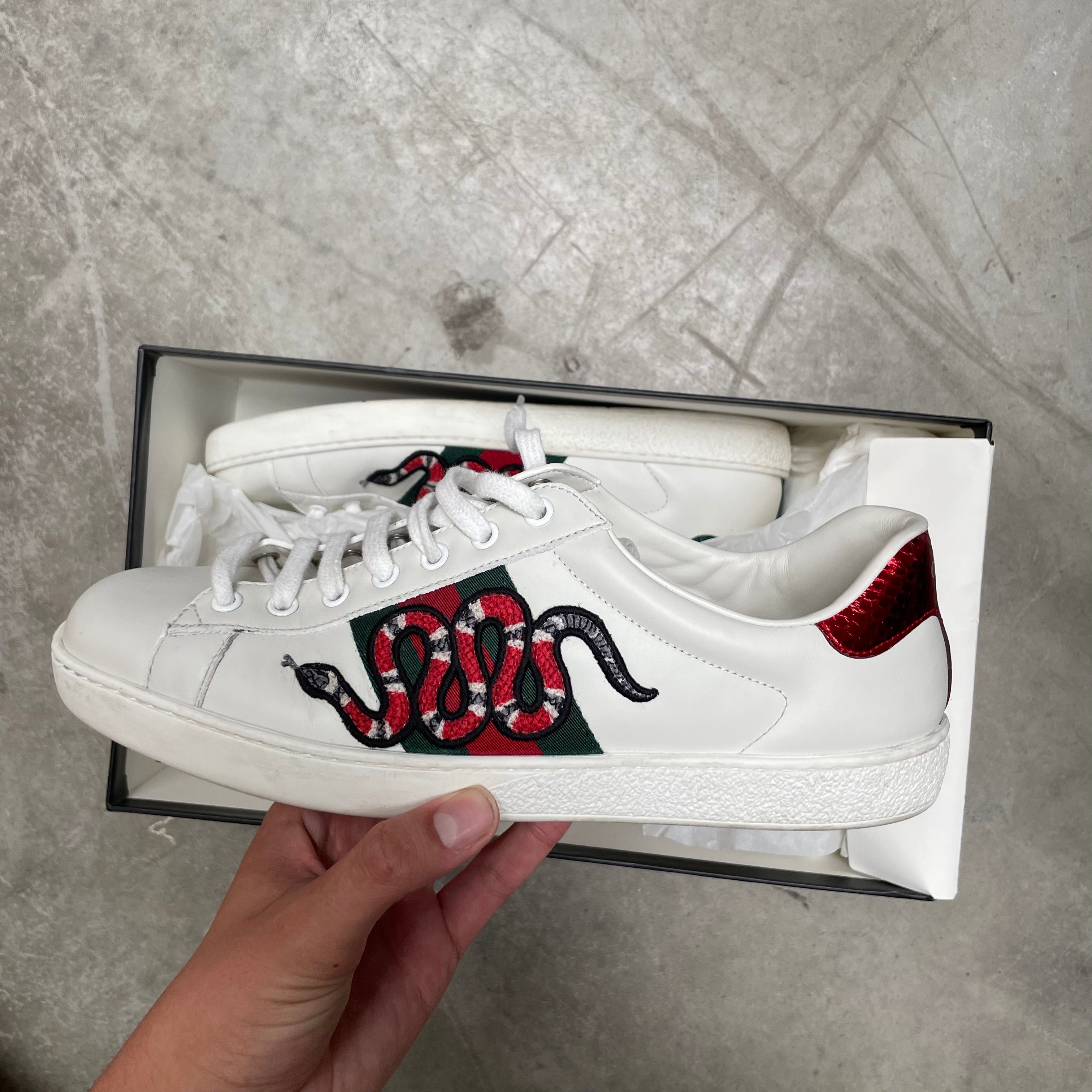 Mens gucci snake deals trainers