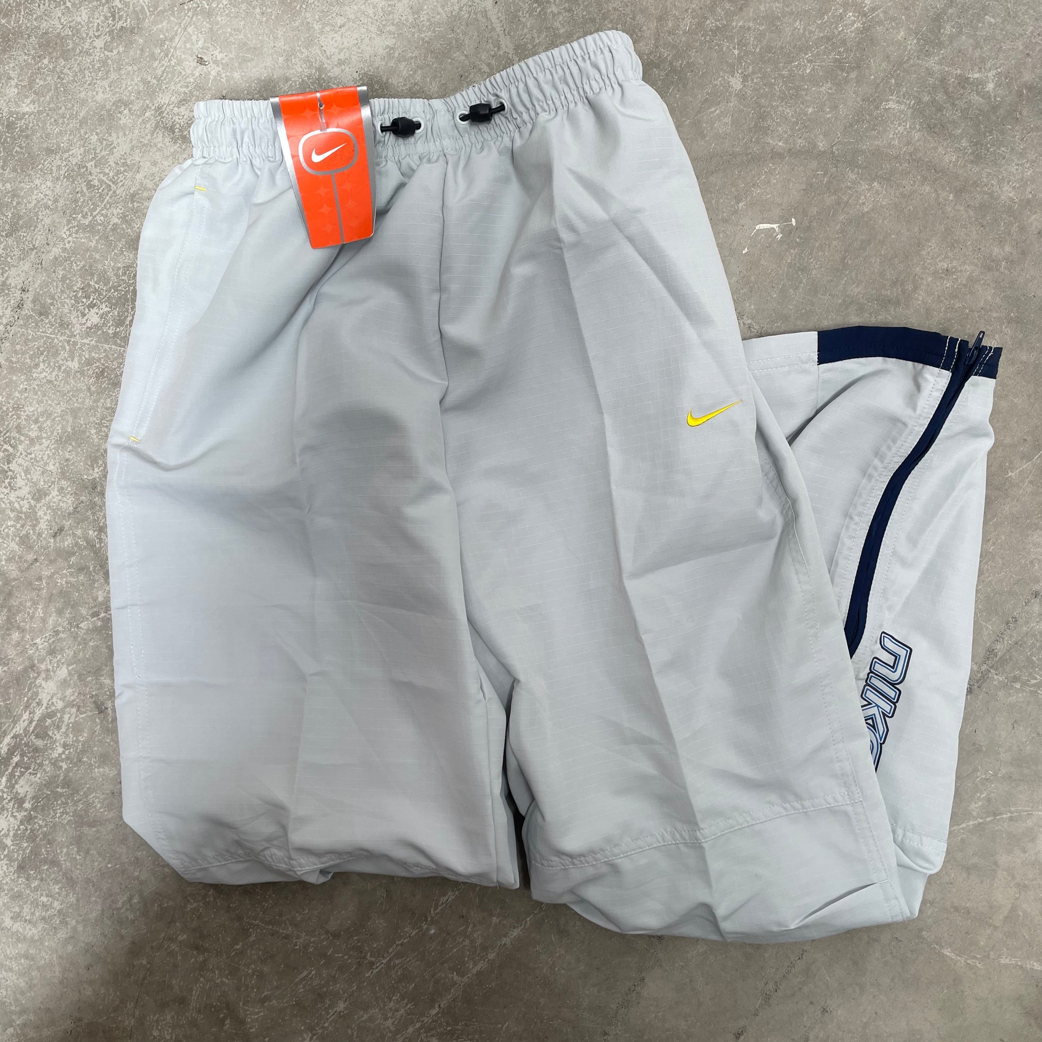 Vintage Nike Track Pant Yellow Swoosh / Grey XS DEADSTOCK