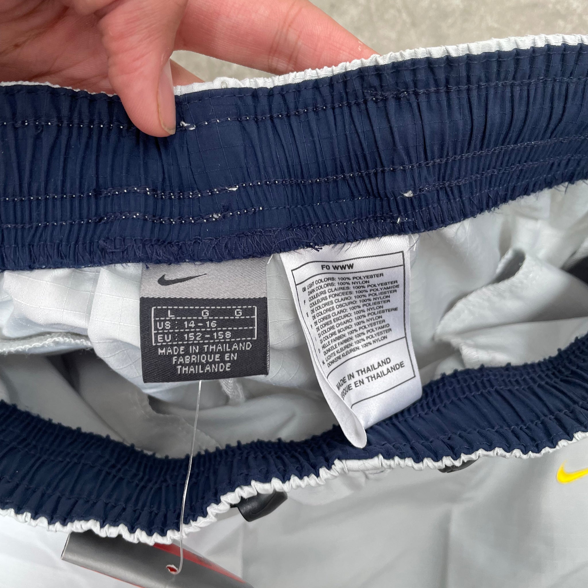 Vintage Nike Track Pant Yellow Swoosh / Grey XS DEADSTOCK