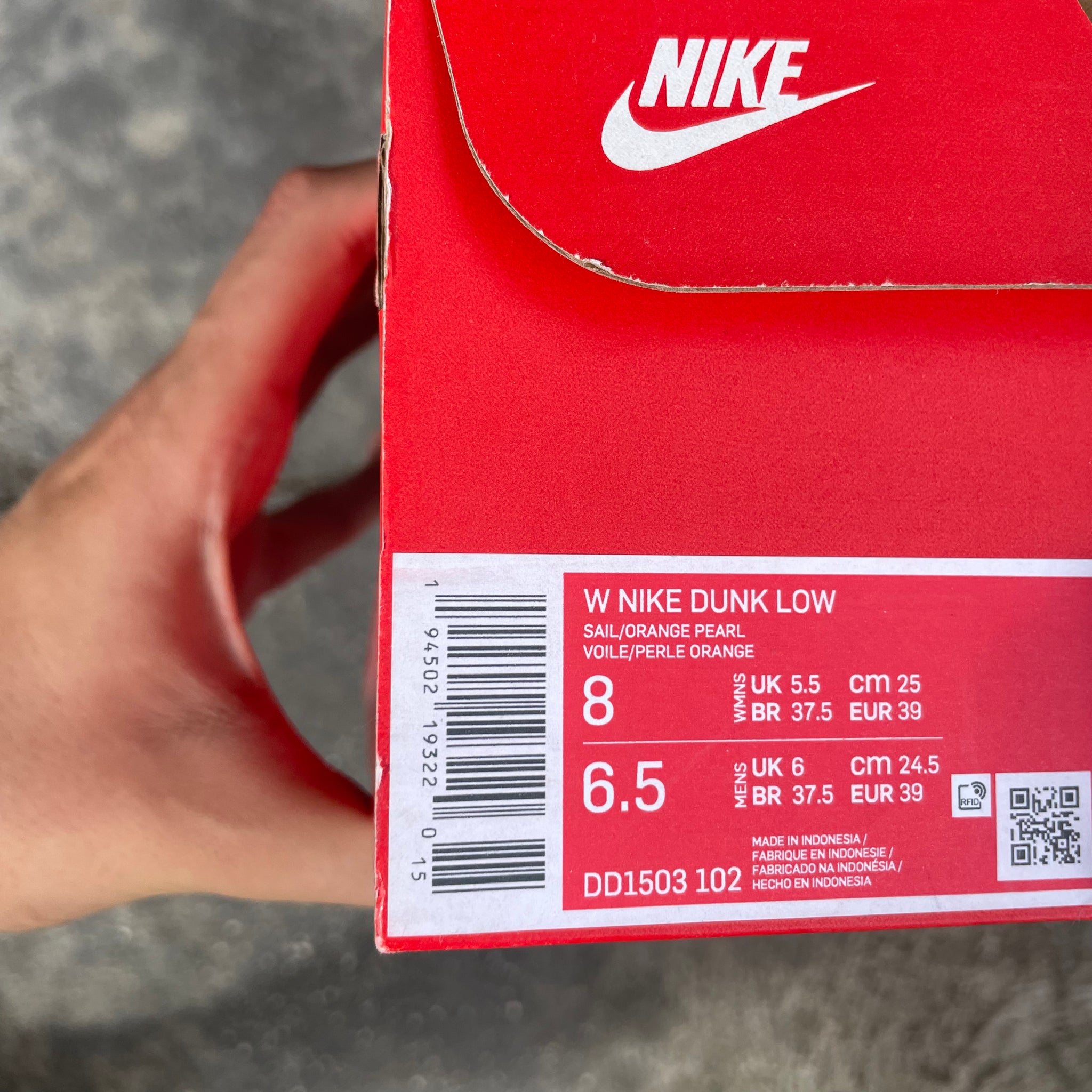 Nike Dunk Low Orange Pearl Dunk (8 Womens)