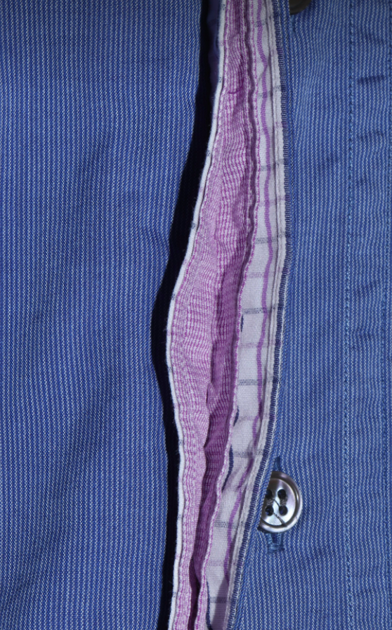 COMME des GARÇONS Shirt Multi Material Frilled Button Up Shirt