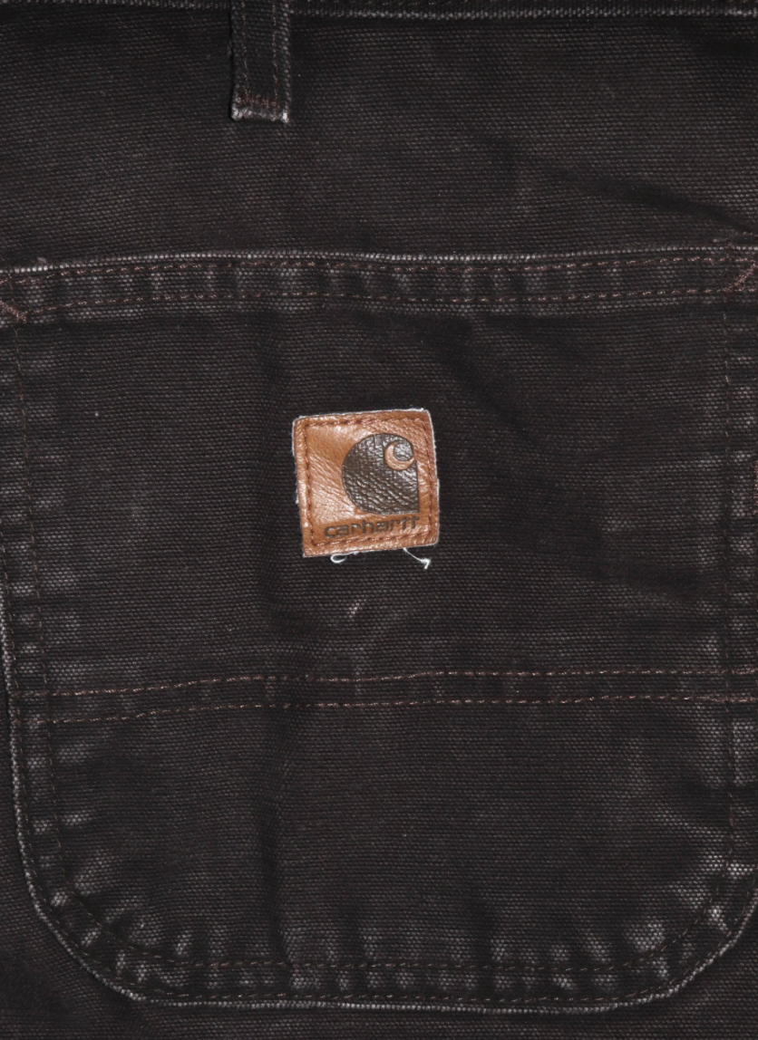 Vintage Carhartt Double Knee Chocolate Brown Zipper Carpenter Pants