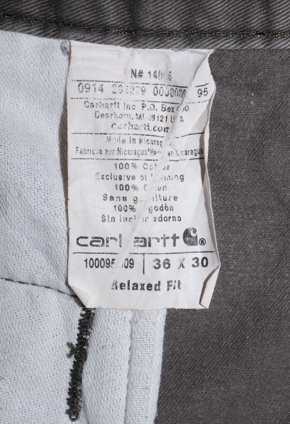 Vintage Carhartt Faded Moss Green Carpenter Pants 36 X 30