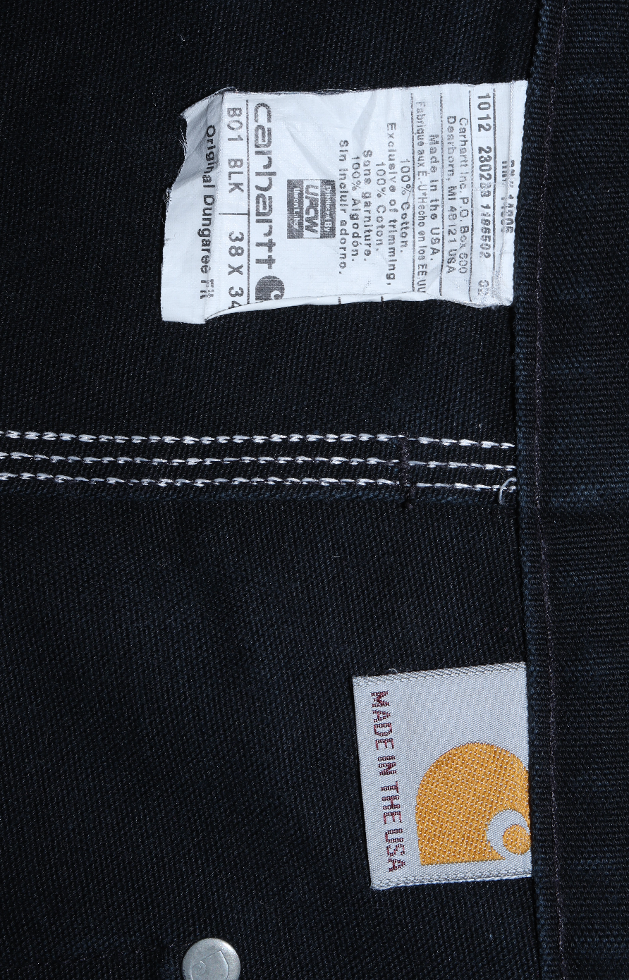 Vintage Carhartt Black Double Knee Thick Carpenter Pants 38 X 34