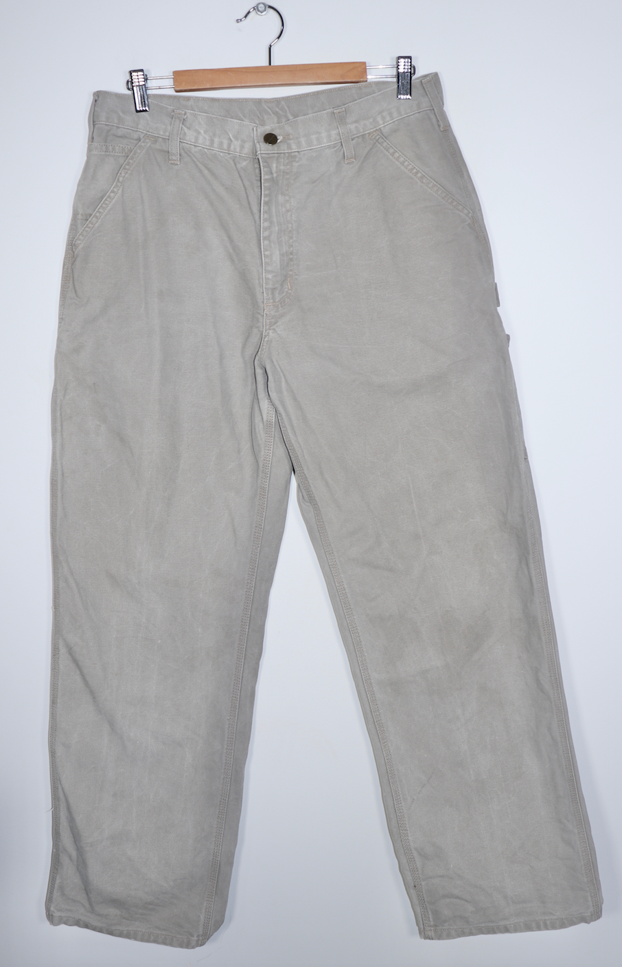 Vintage Carhartt Stone Grey Thick Carpenter Pants 34 X 32