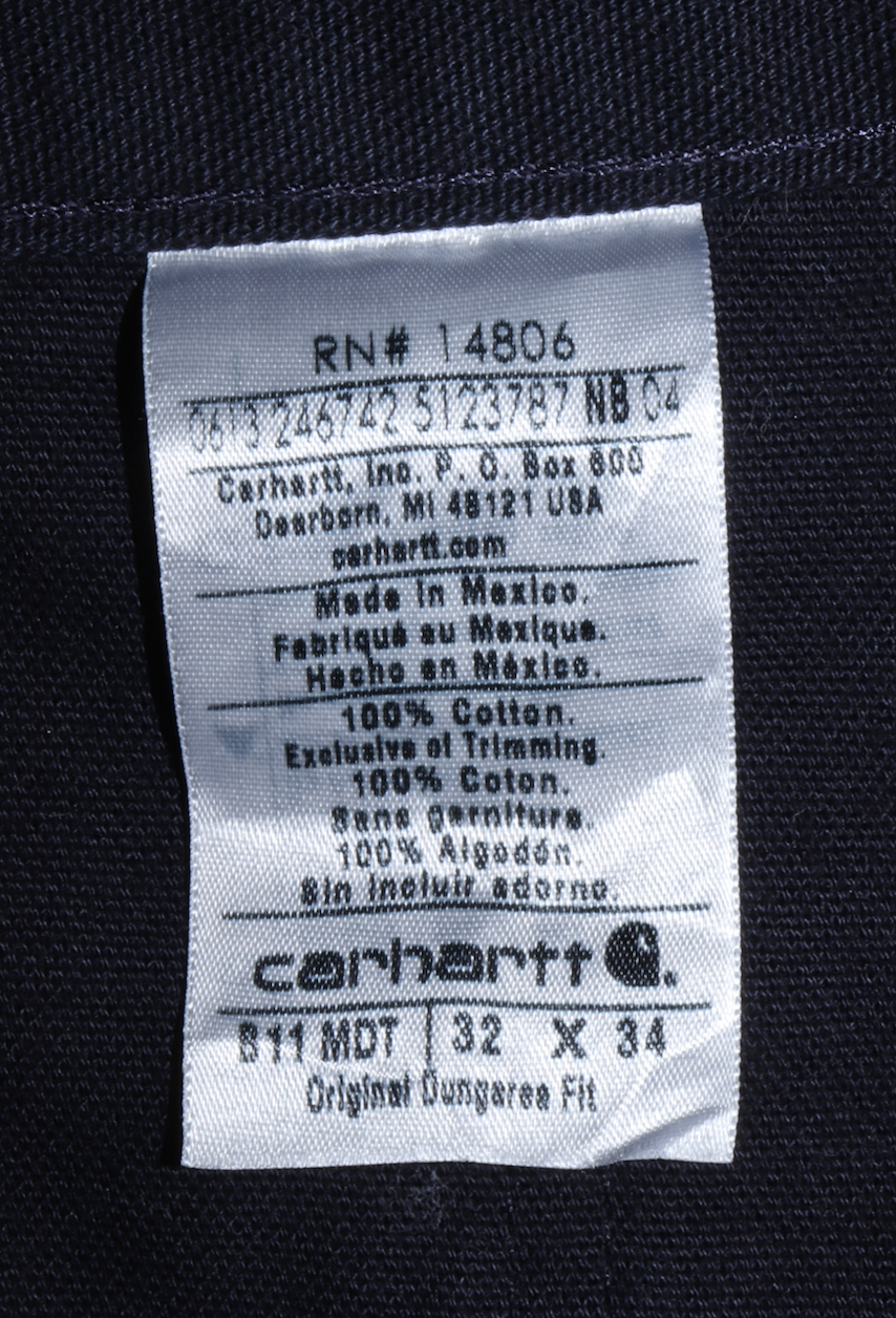 Vintage Carhartt Navy Thick Carpenter Pants 32 X 34