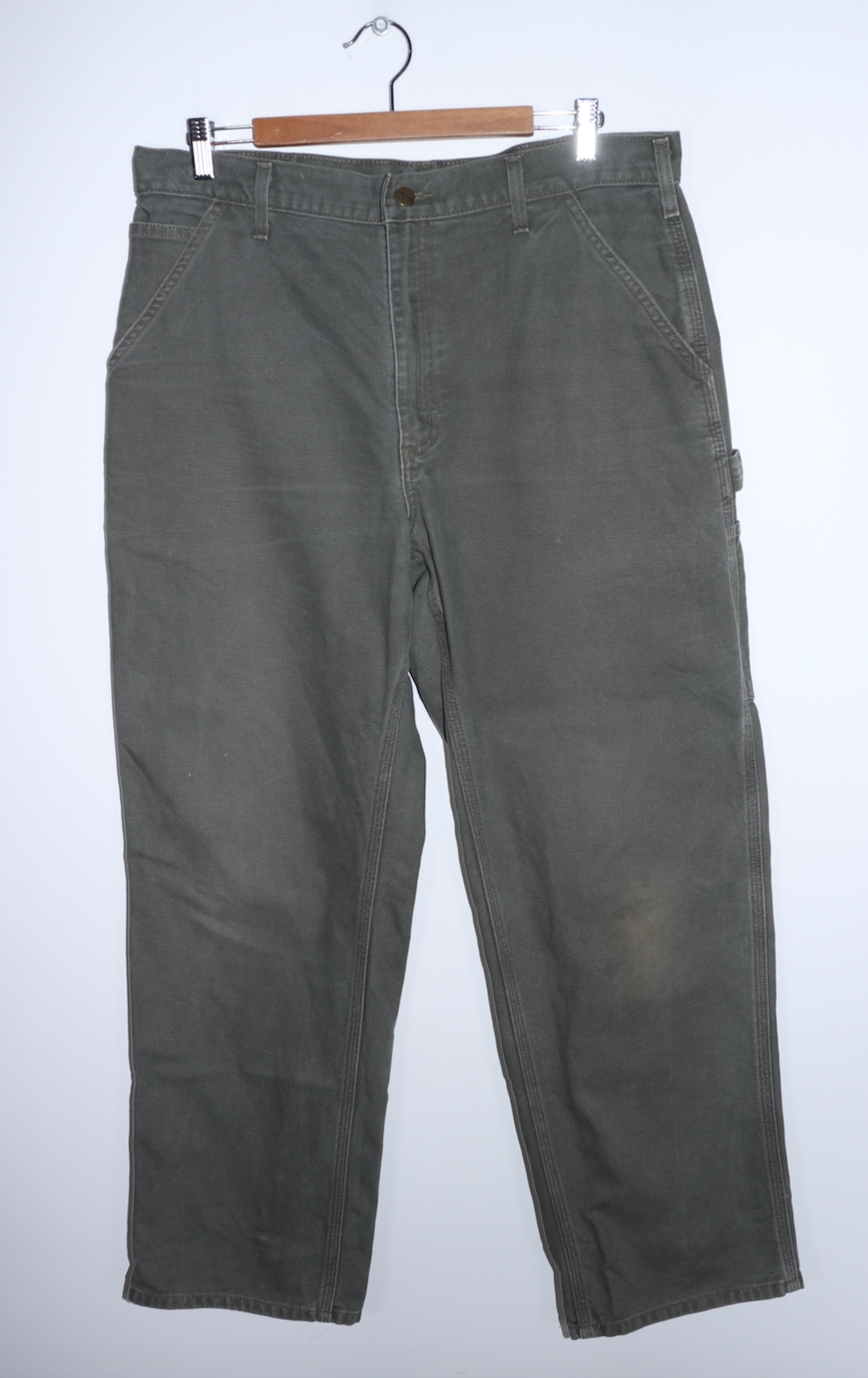 Vintage Carhartt Moss Green Thick Carpenter Pants 36 X 32