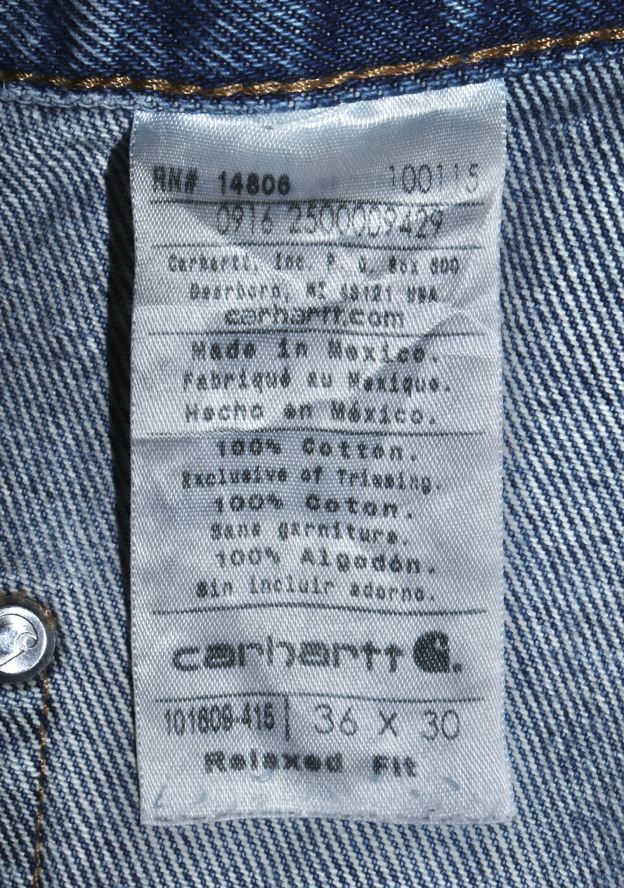 Vintage Carhartt Denim Double Knee Thick Carpenter Pants 36 X 30