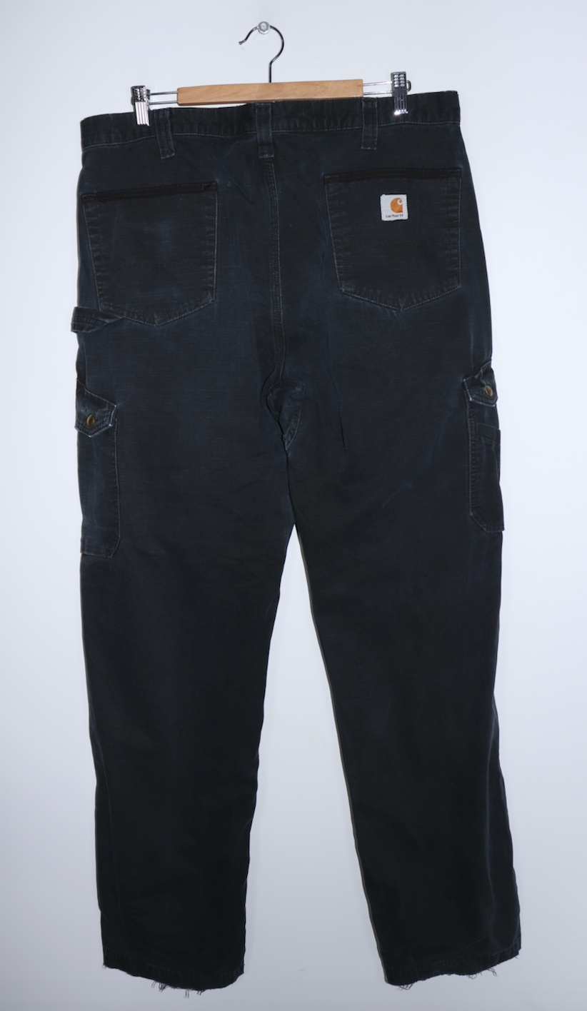 Vintage Carhartt Double Knee Black Cargo Carpenter Pants  fits a 36