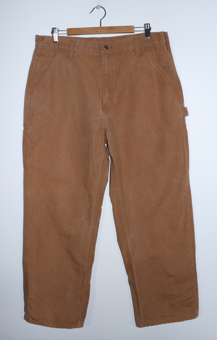 Vintage Carhartt Light Brown Thick Carpenter Pants Size: 36