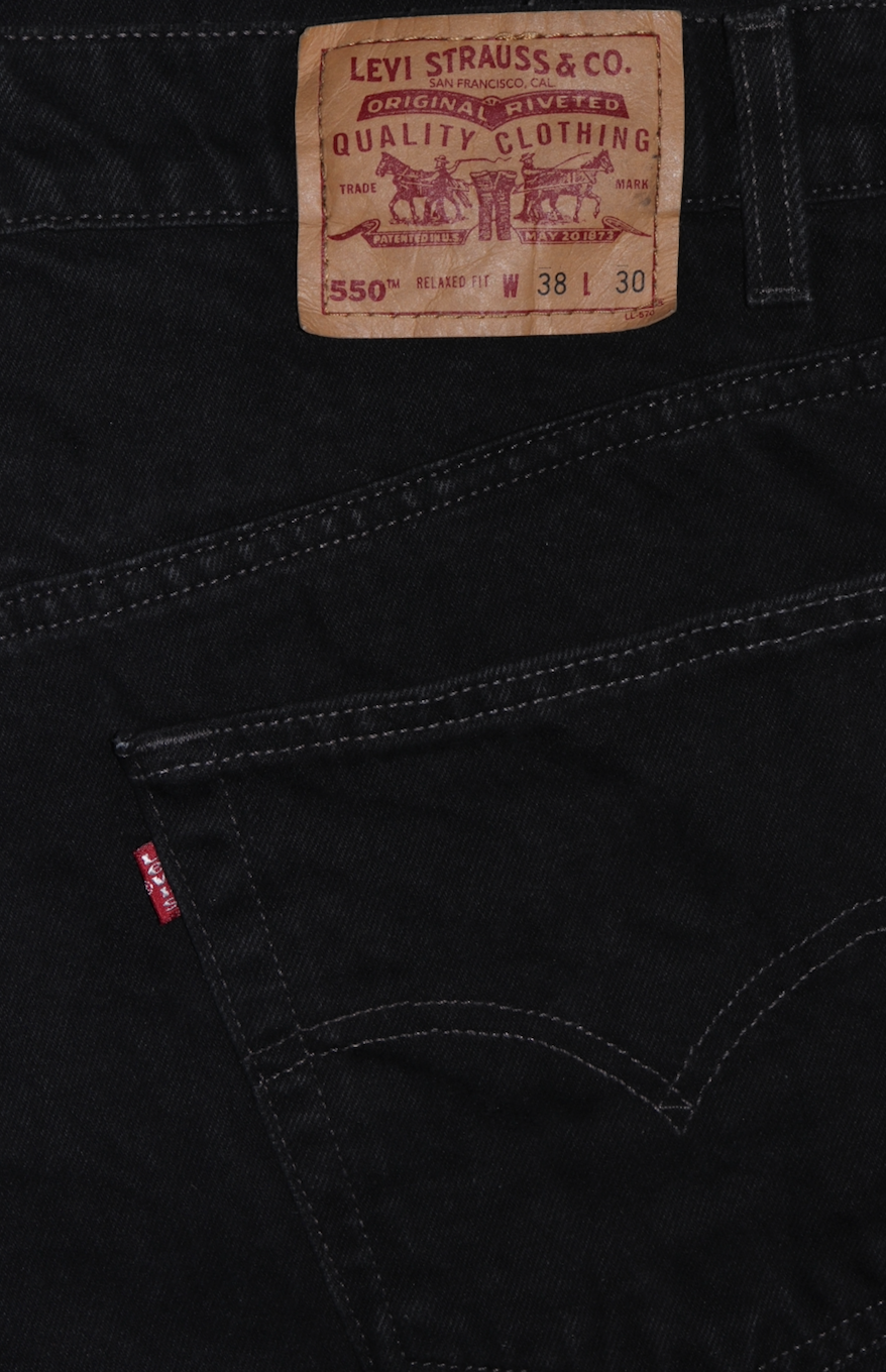 Vintage 90s Levi's 550 Black Denim Jeans 38 X 30 (fits a 36-38)