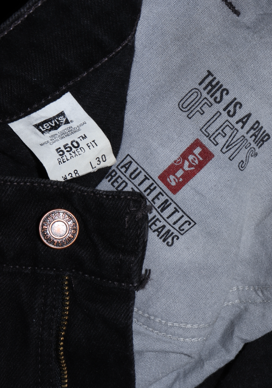 Vintage 90s Levi's 550 Black Denim Jeans 38 X 30 (fits a 36-38)