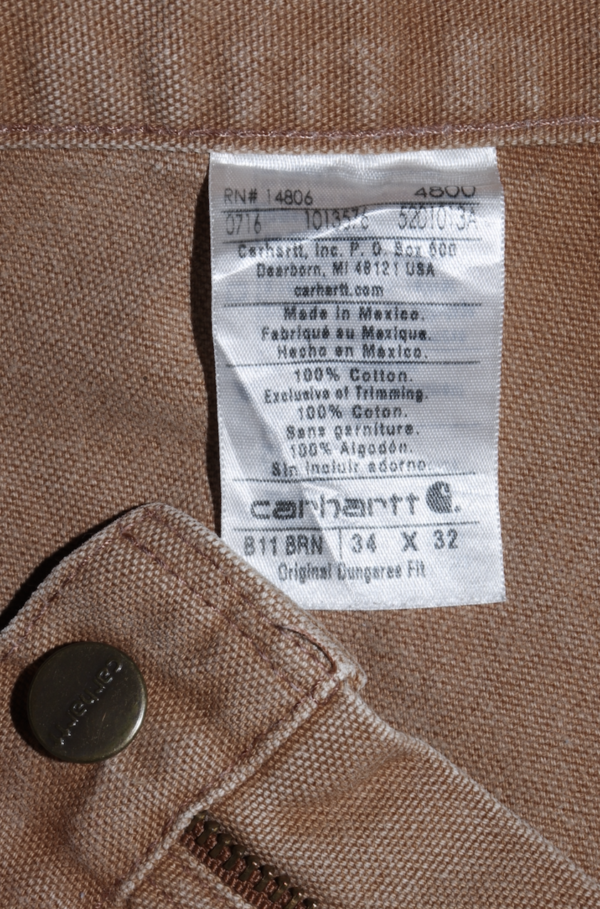 Vintage Carhartt Thick Light Brown Carpenter Pants 34 X 32