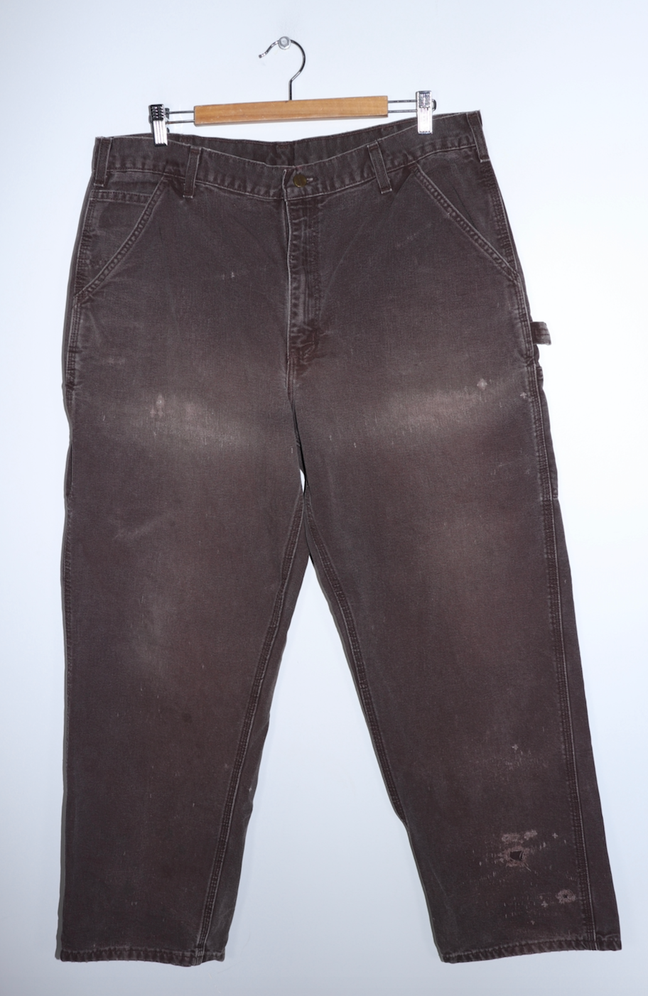 Vintage Carhartt Thick Faded Chocolate Brown Carpenter Pants