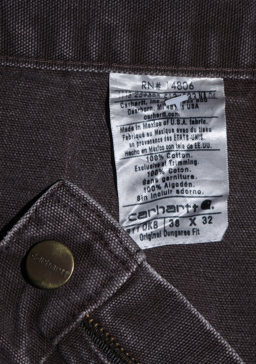 Vintage Carhartt Thick Faded Chocolate Brown Carpenter Pants