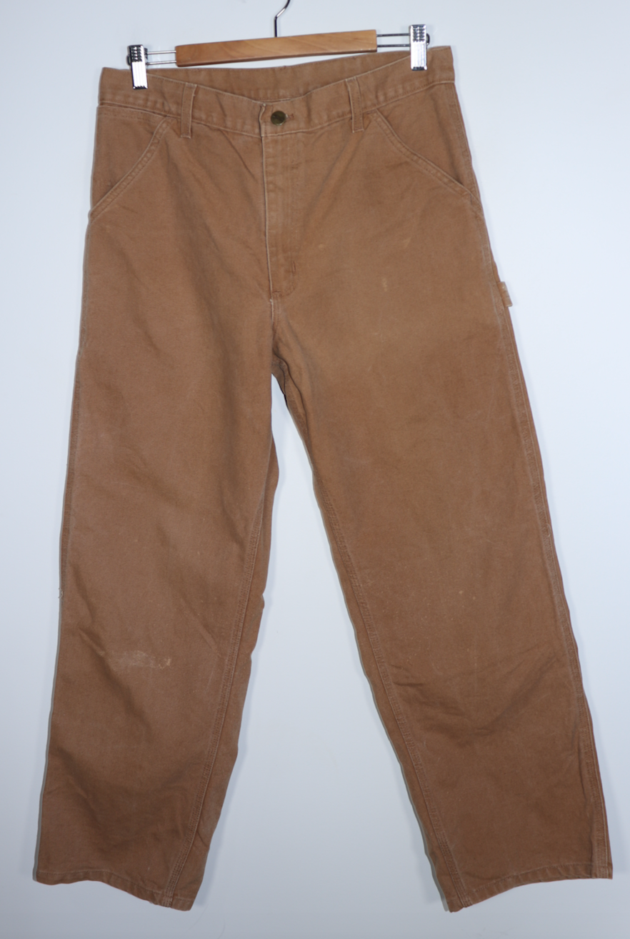 Vintage Carhartt Thick Light Brown Carpenter Pants 34 X 30