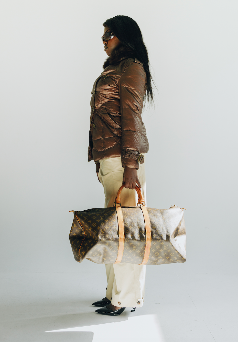 Burberry London Brown Women's Fur Puffer Jacket Size 40