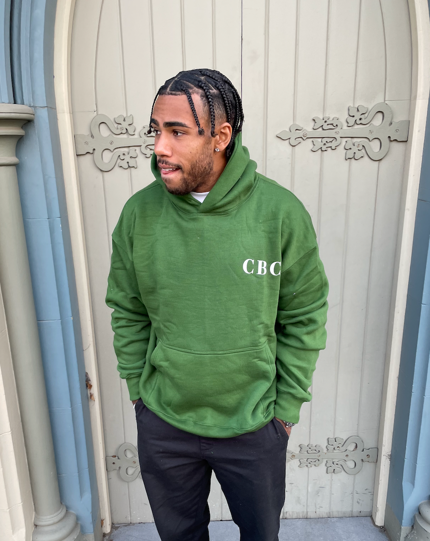 Curated By Charbel Green Logo Hoodie