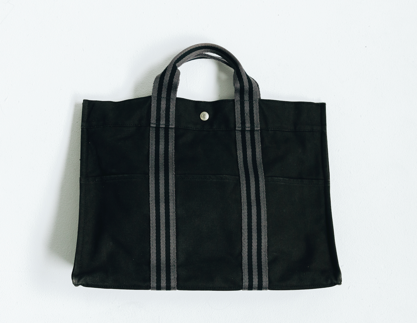 Hermes Fourre Tout Vintage Tote Bag Grey/Black