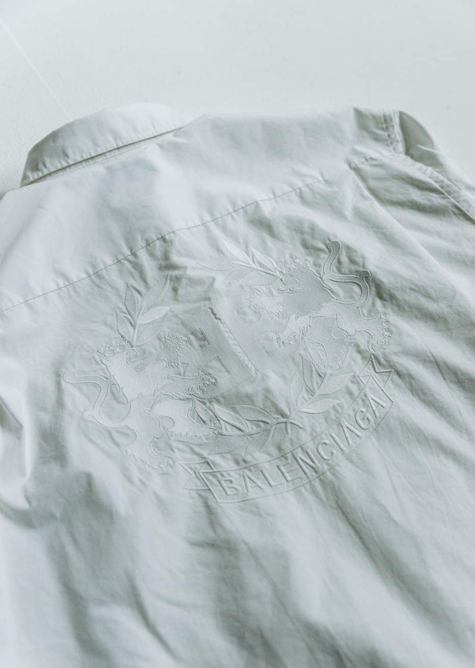 Balenciaga Crest Logo Button Up Shirt (XL-XXL)