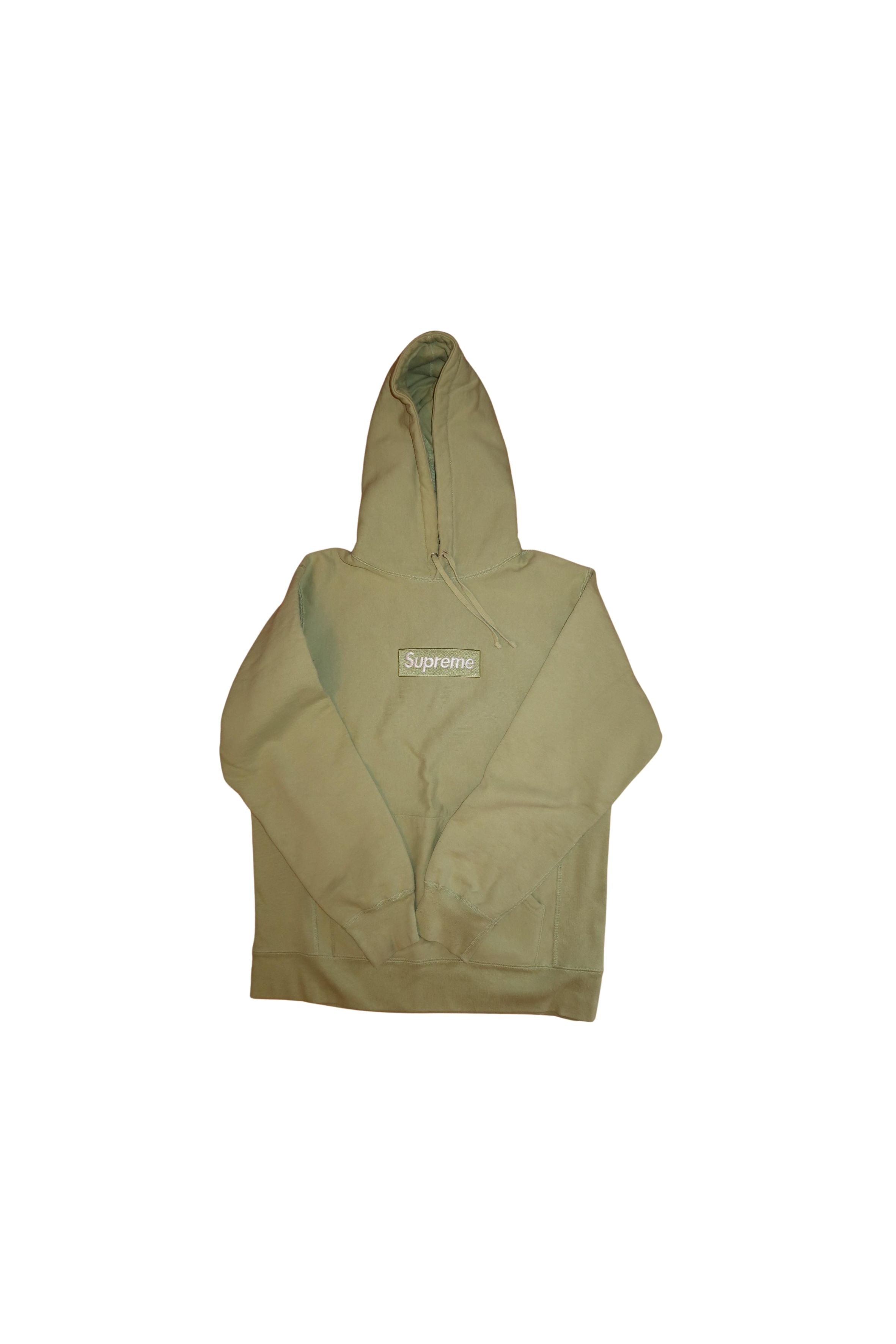 Supreme box hotsell logo hoodie sage