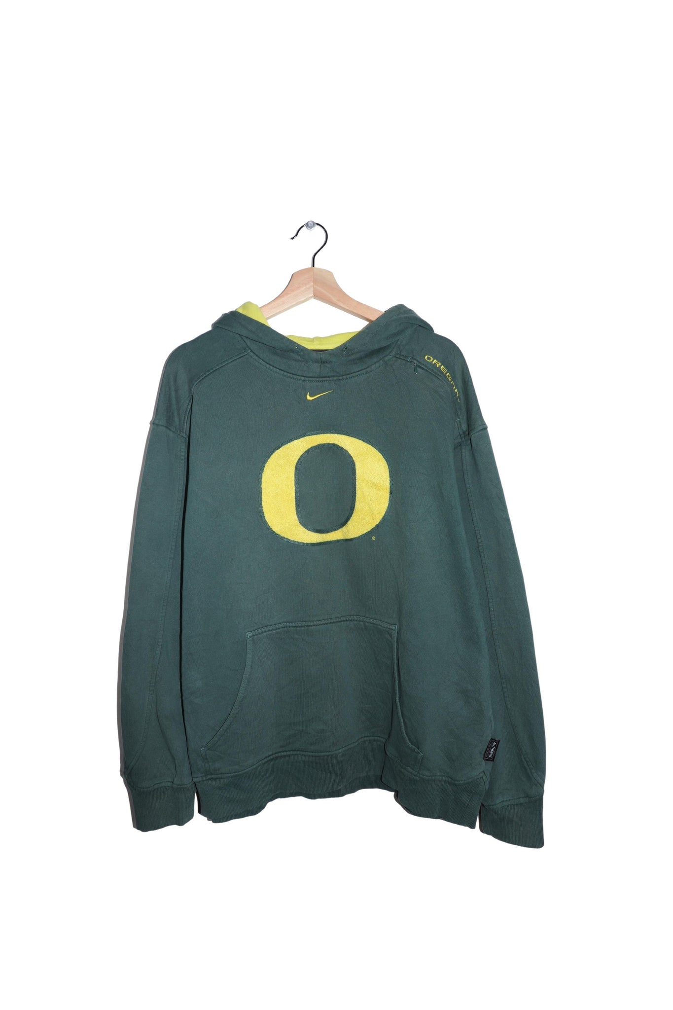 Vintage Nike Oregon Ducks Embroidered Centre Swoosh Textured Logo Hoodie (Size: M fits a L)