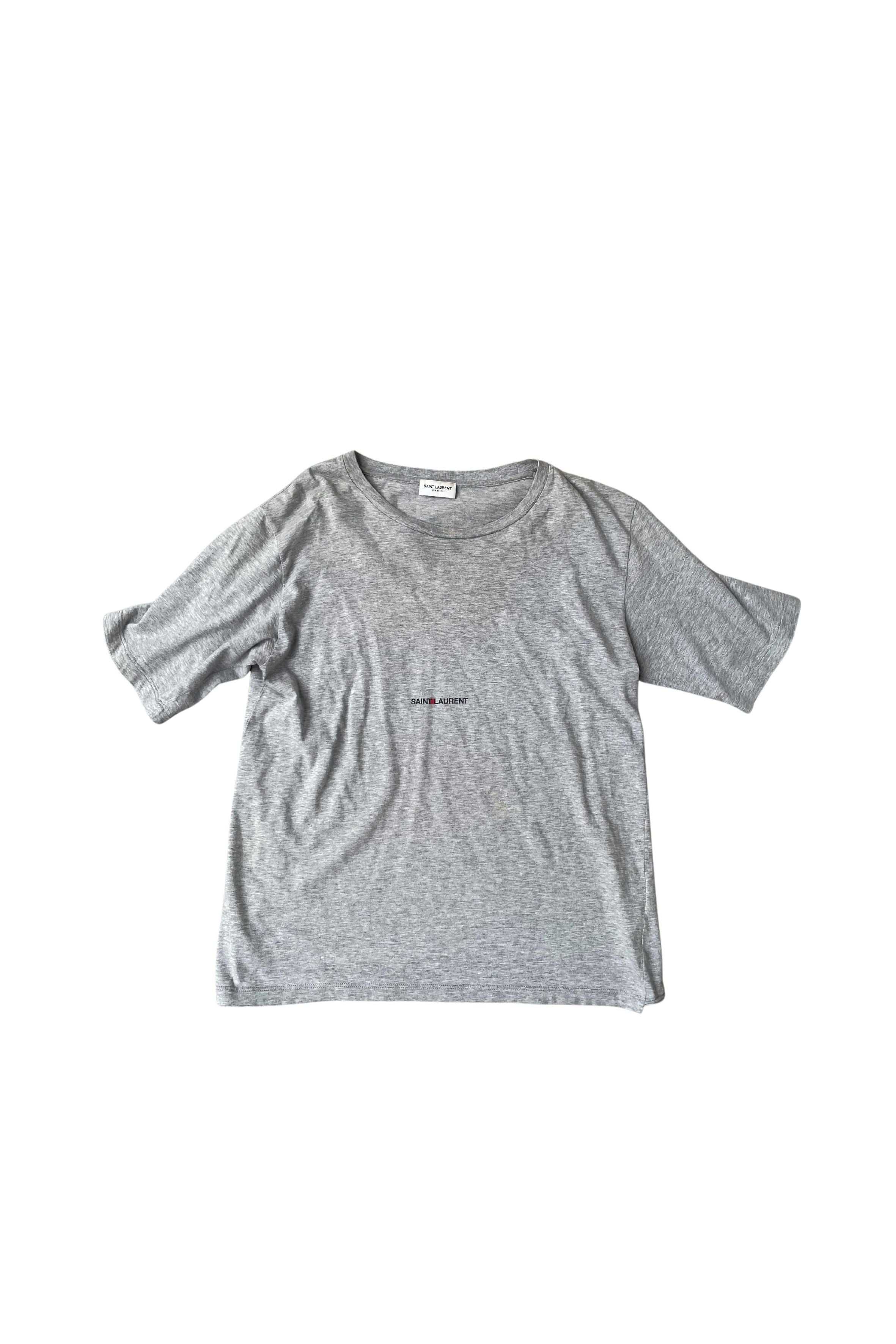 Saint Laurent Grey Classic Rive Gauche Logo T-Shirt XS