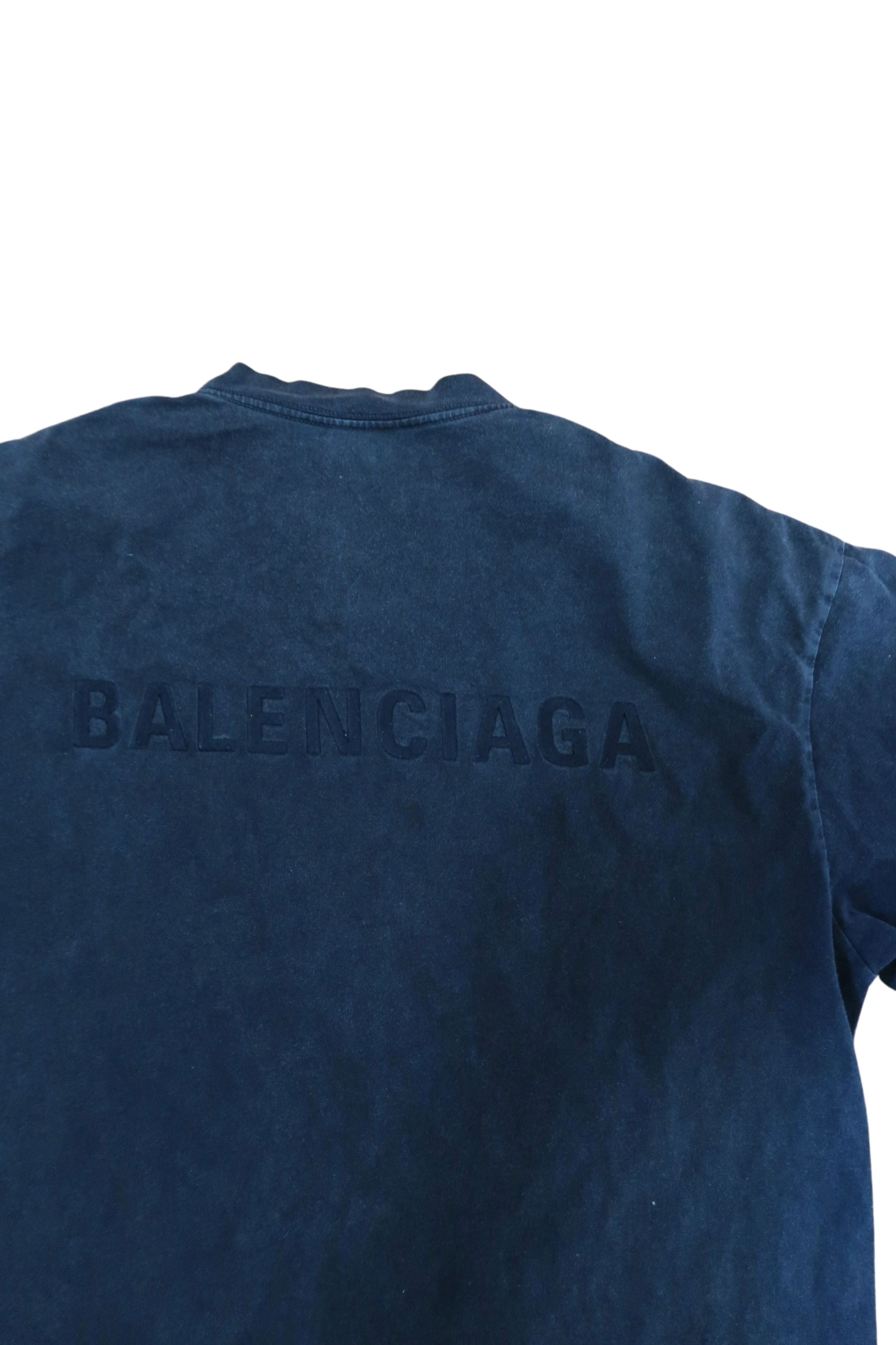 Balenciaga Black Embroidered Logo T-Shirt (Fits like M-L)